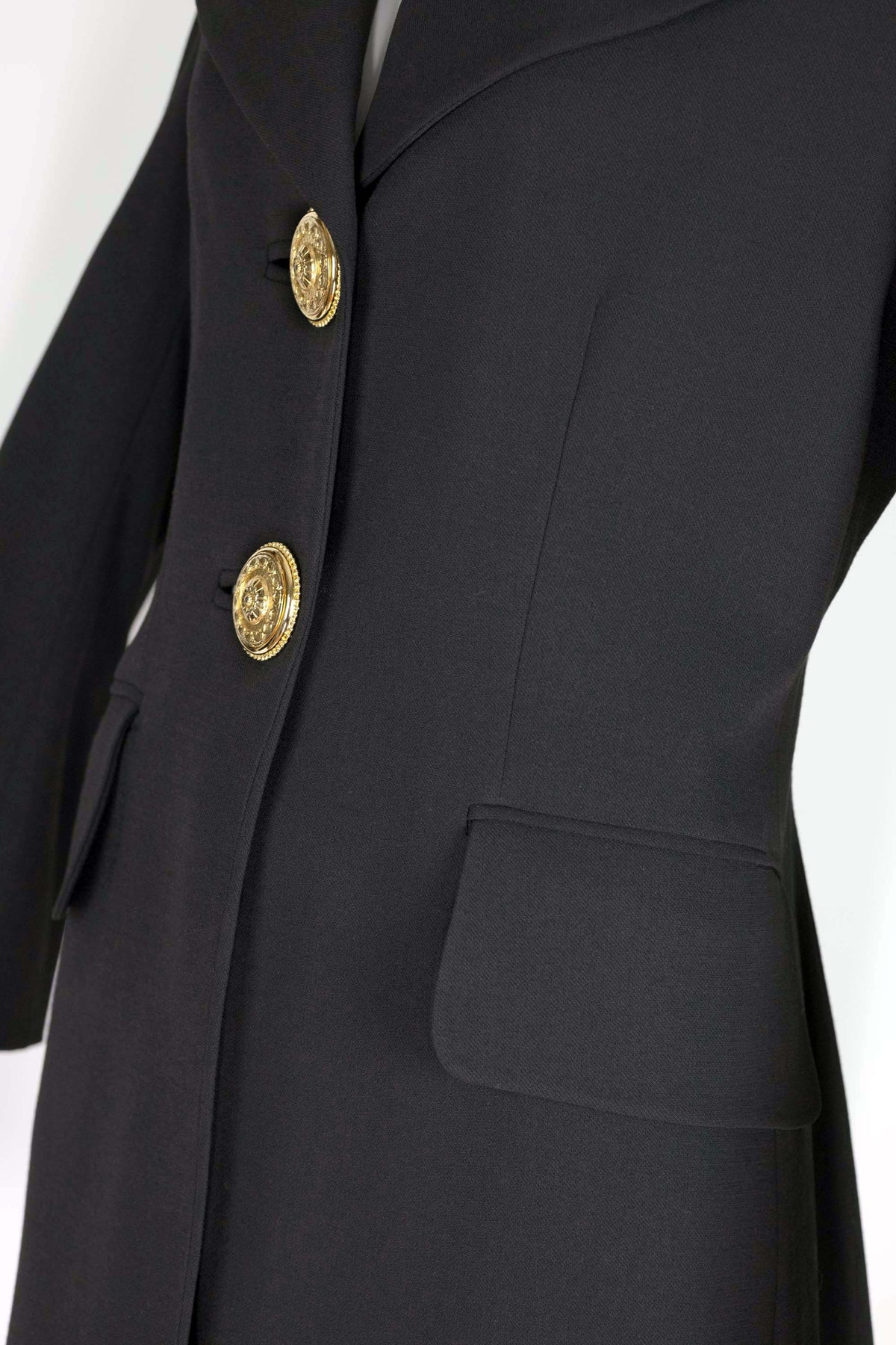 Versace Complice Pants Suit With XL Gold Buttons Size 44/8