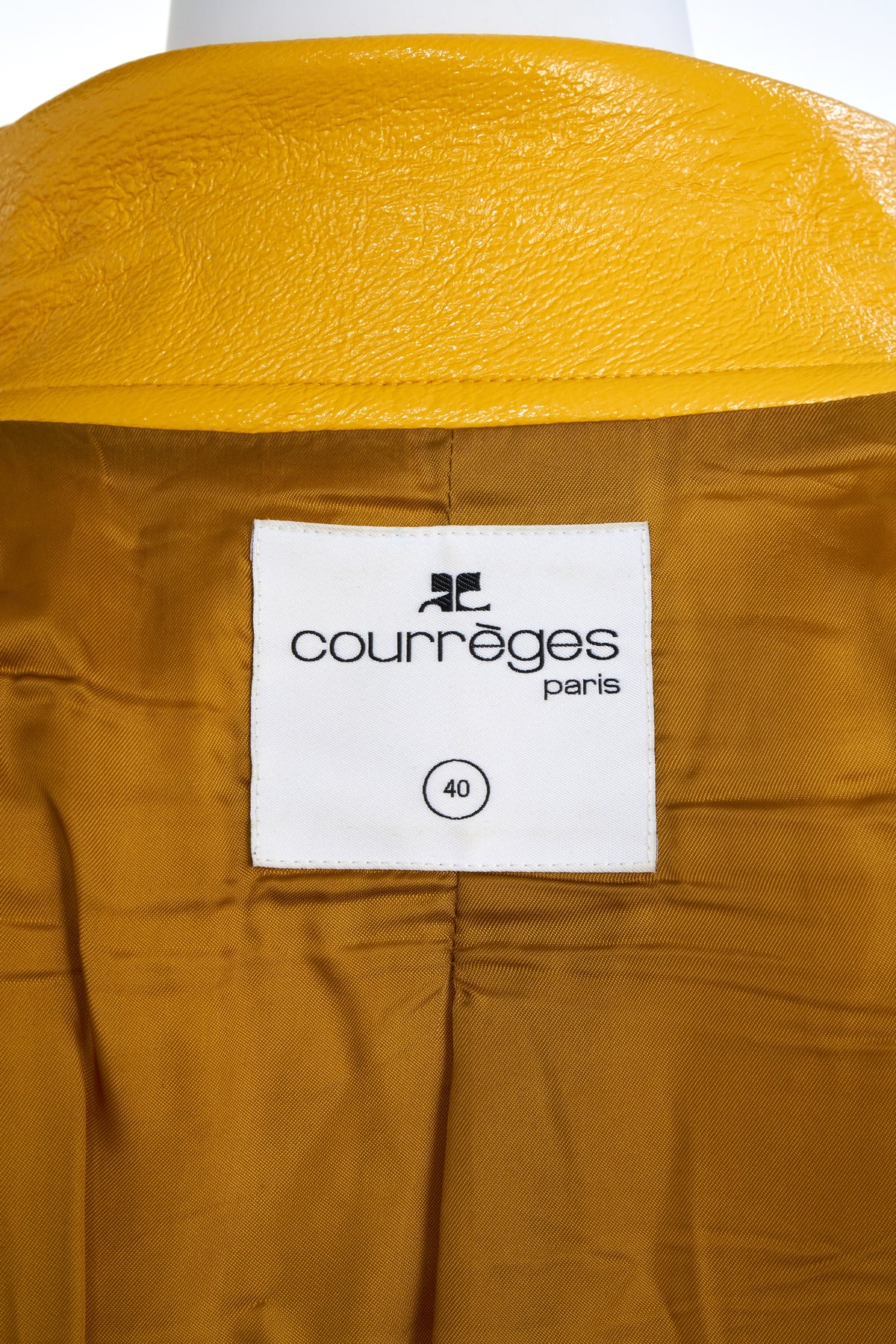 Courreges Yellow AC Patent Snap Jacket 40/4