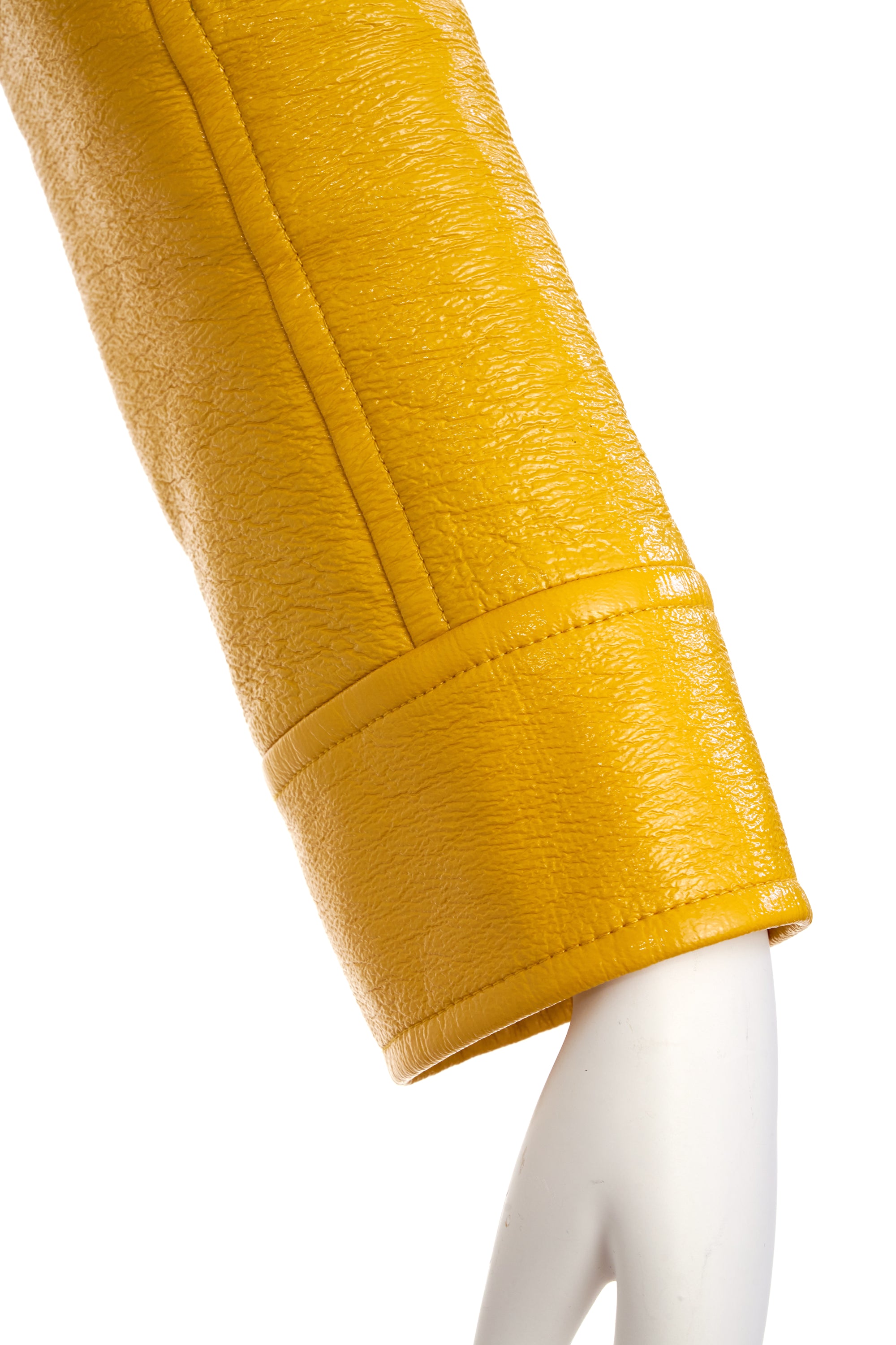 Courreges Yellow AC Patent Snap Jacket 40/4