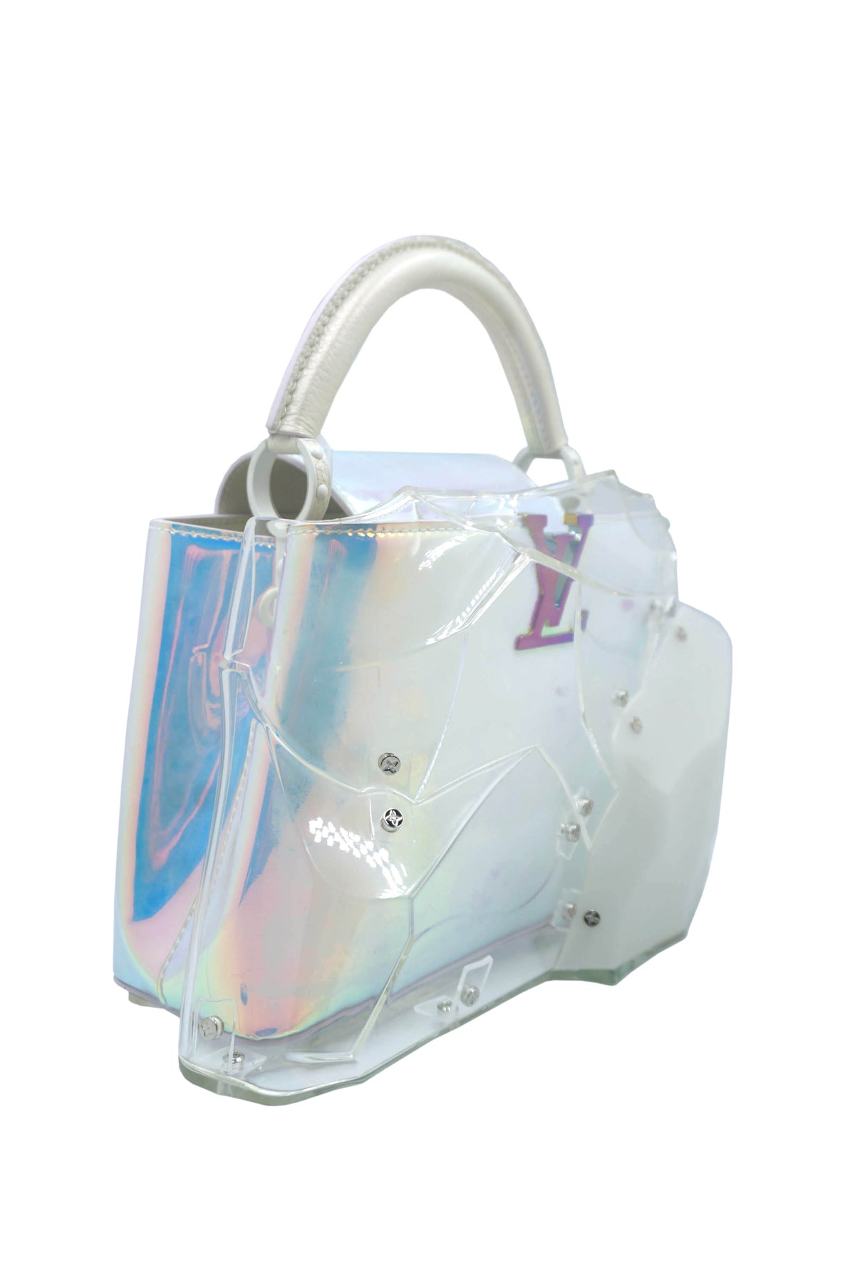 Louis Vuitton x Frank Gehry BB Capucines White Shimmer Haze Purse Limited Edition 45/80