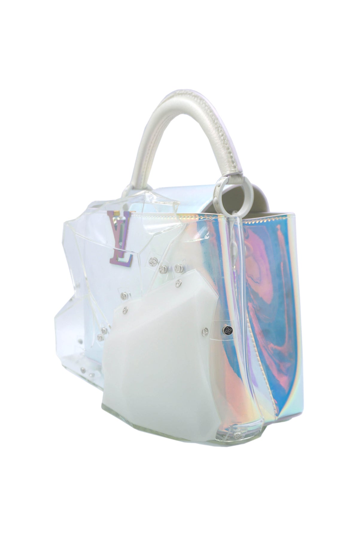 Louis Vuitton x Frank Gehry BB Capucines White Shimmer Haze Purse Limited Edition 45/80