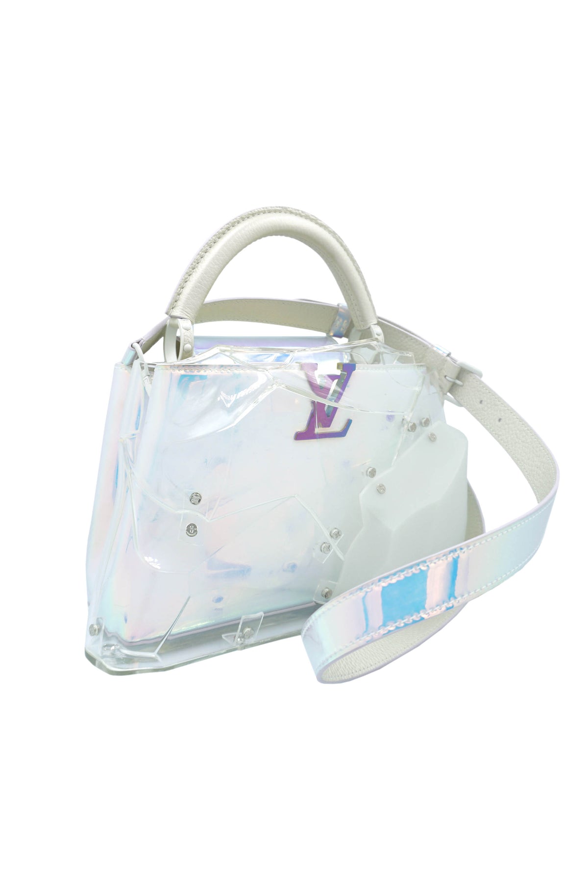 Louis Vuitton x Frank Gehry BB Capucines White Shimmer Haze Purse Limited Edition 45/80