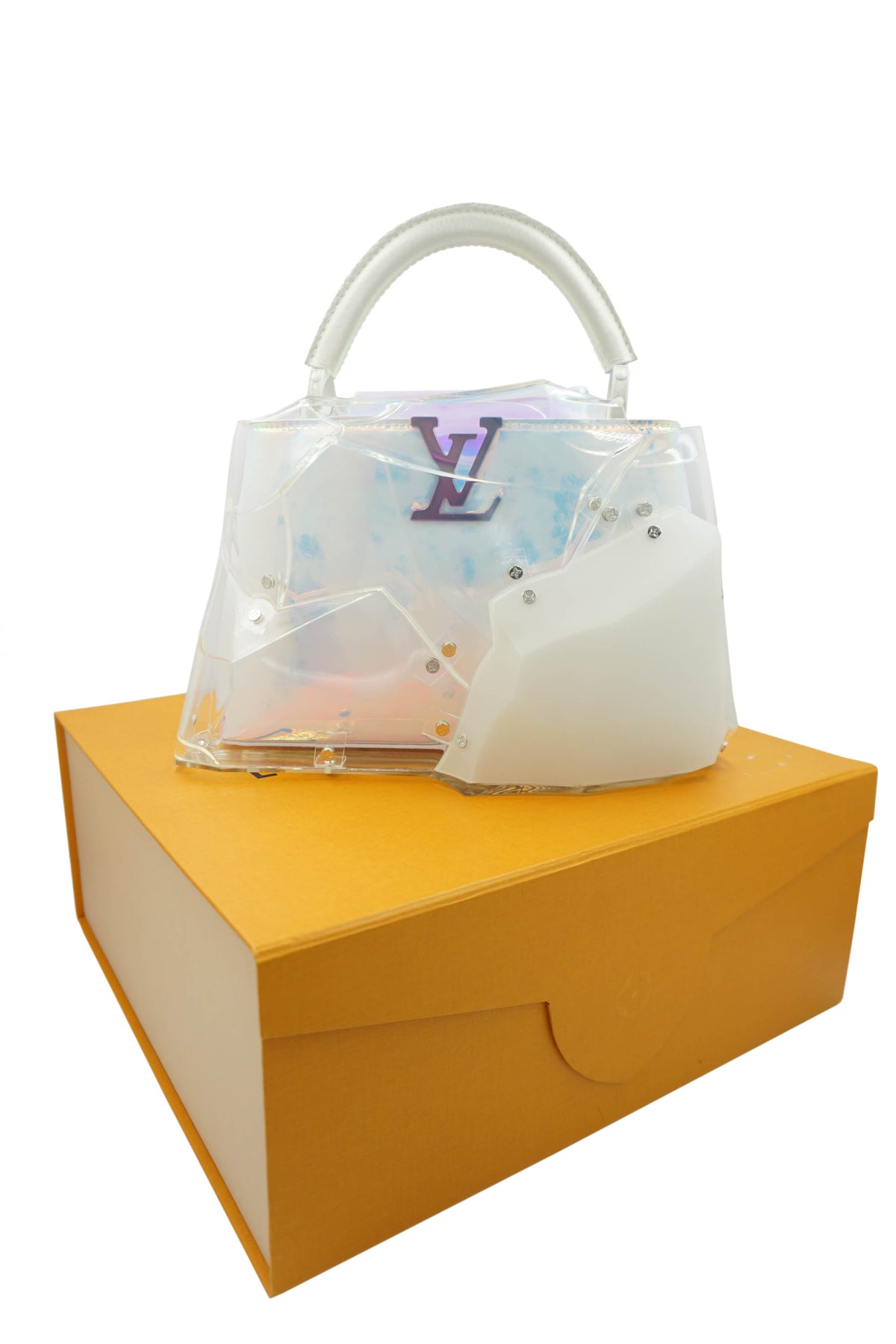 Louis Vuitton x Frank Gehry BB Capucines White Shimmer Haze Purse Limited Edition 45/80