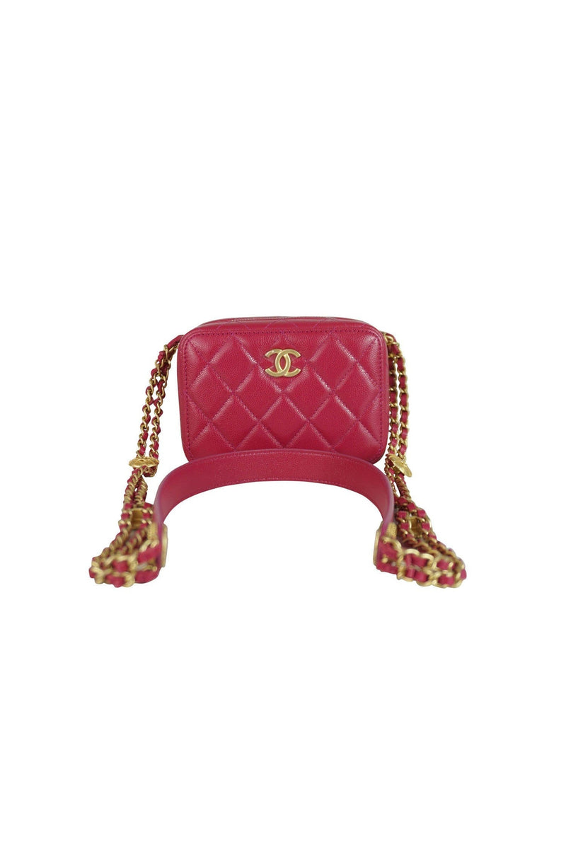 CHANEL, Bags, New Chanel Fuchsia Caviar Twist Your Buttons Mini Vanity  Case Bag W Box