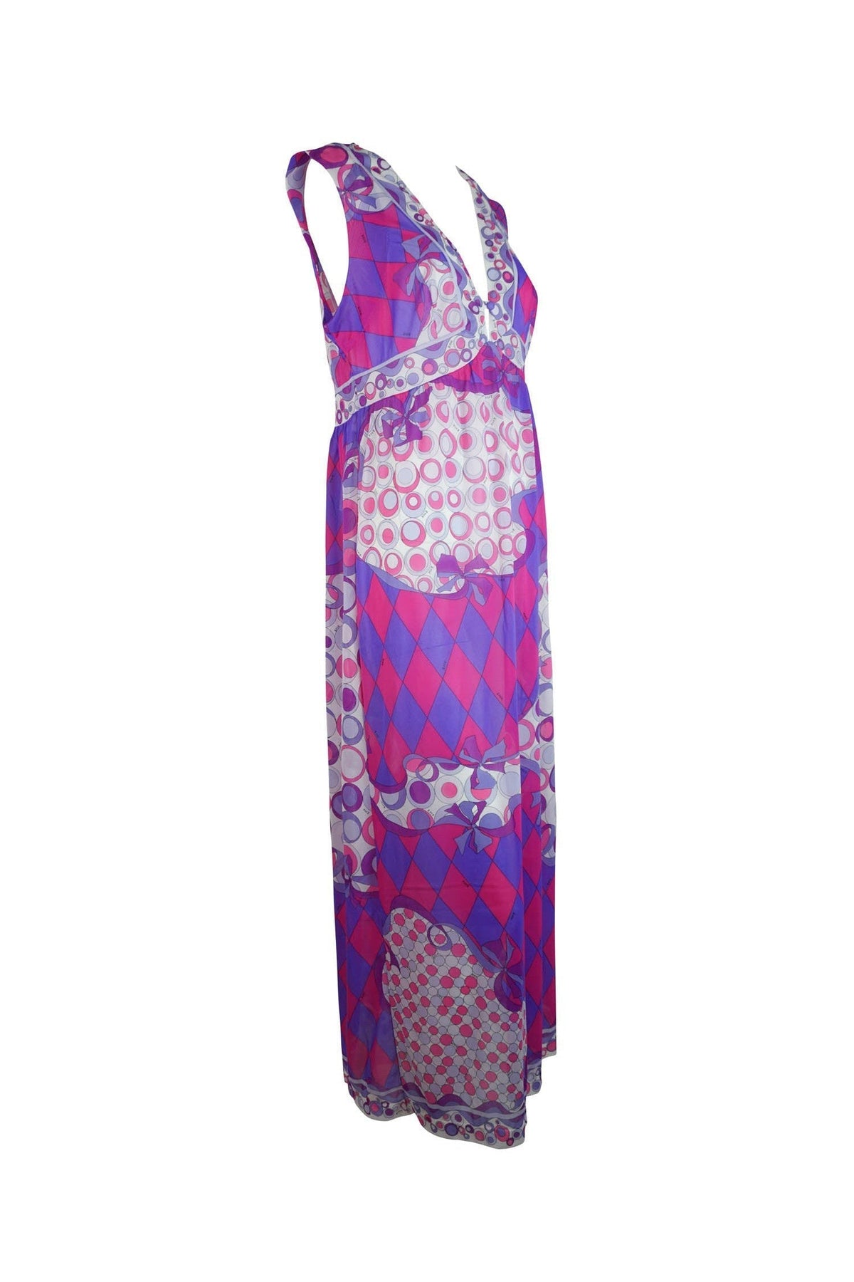 Vintage 70s EMILIO PUCCI Velvet Psychelic Print Long Dress For