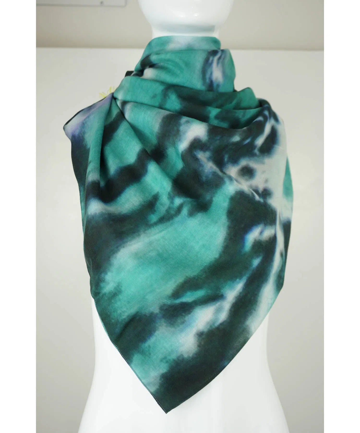 Louis Vuitton Monogram Turquoise Cyan Silk Wool Shawl Scarf - SOLD