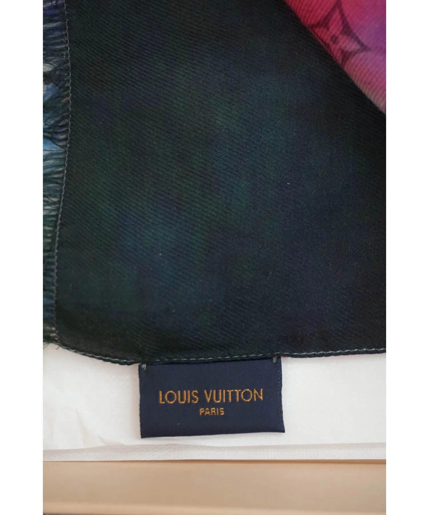 Louis Vuitton Louis Vuitton Paris Black Silk Scarf Monogram + Box