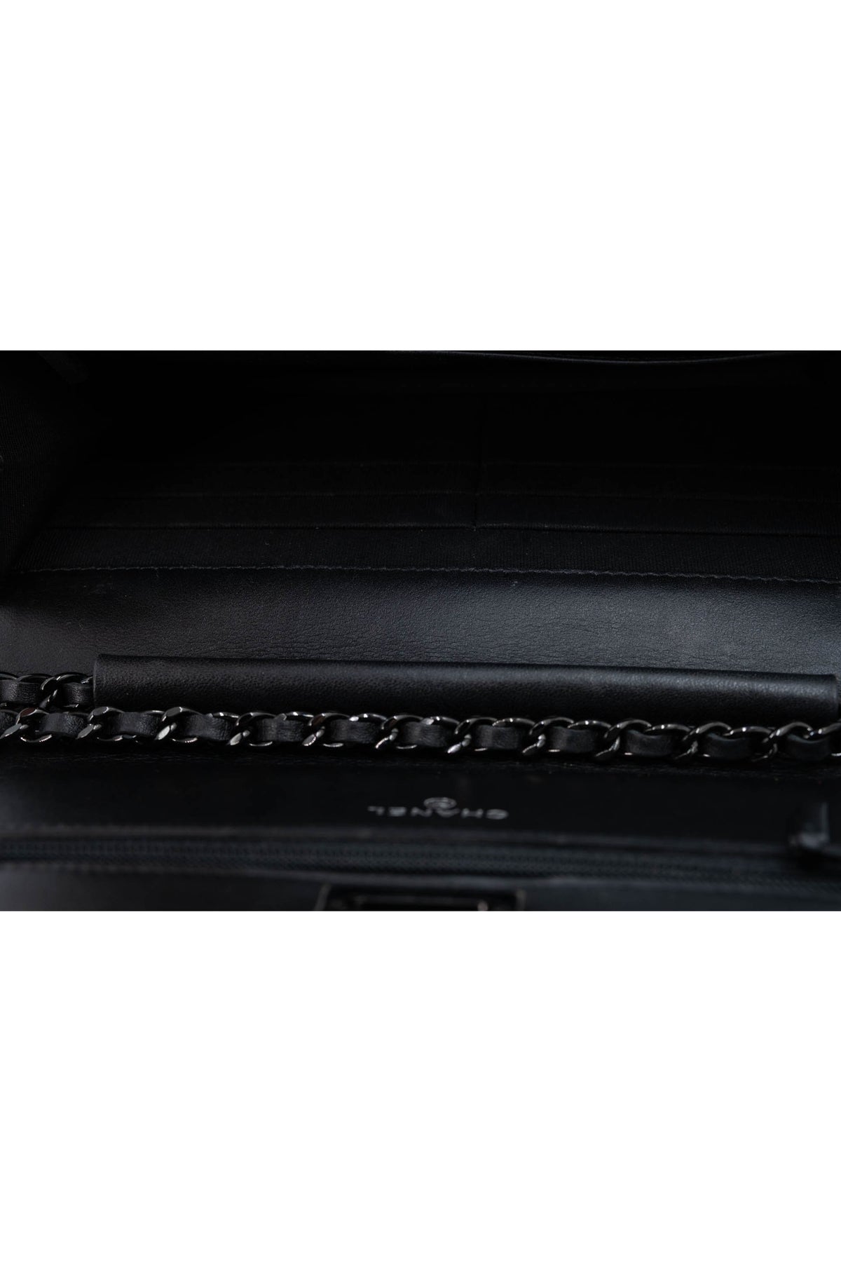 Chanel Wallet on a Chain So Black Reissue Chevron Purse