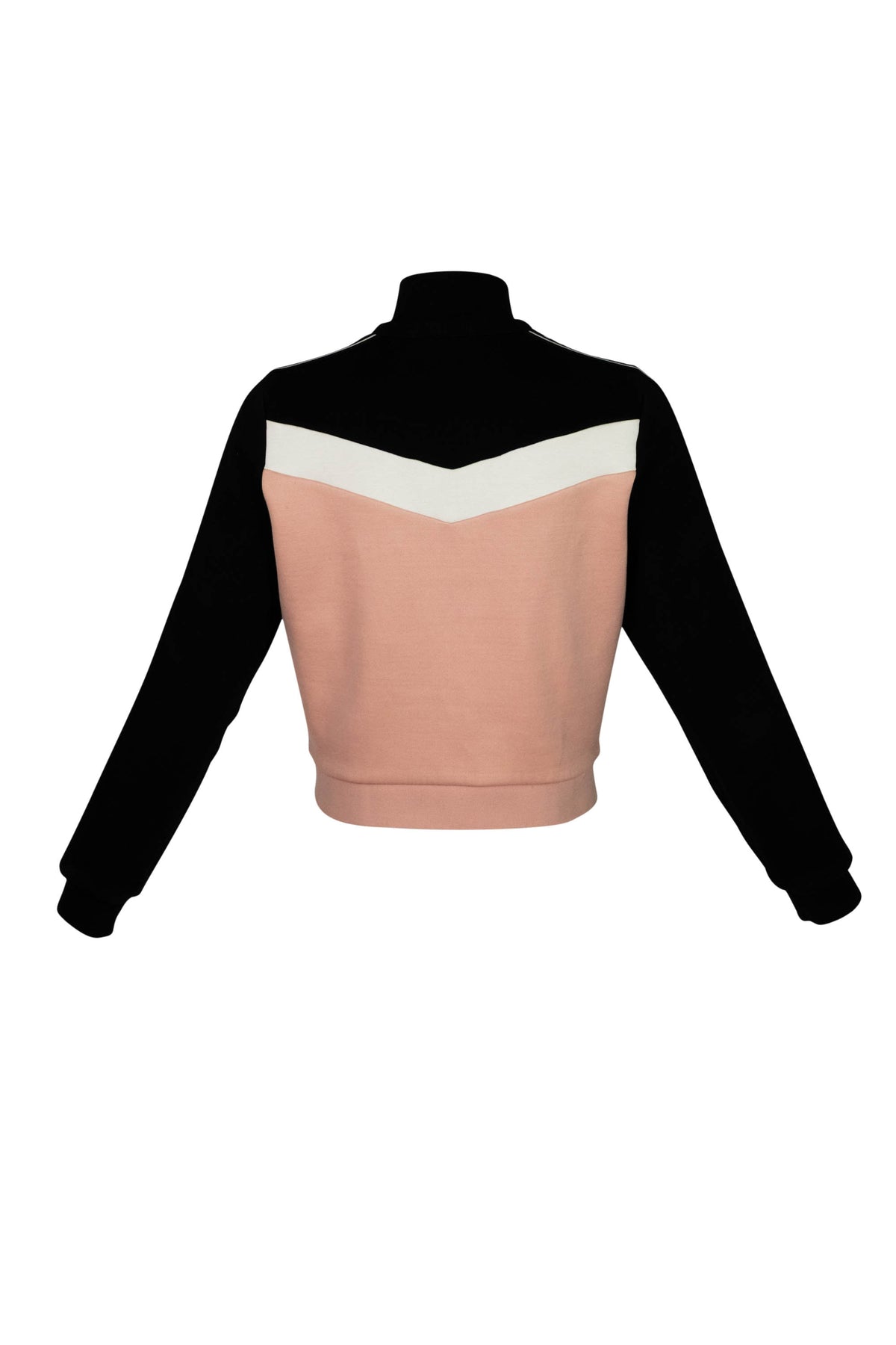 Miu Miu Pink Black White Tech Jersey Zip Jacket Logo Sleeves Size M