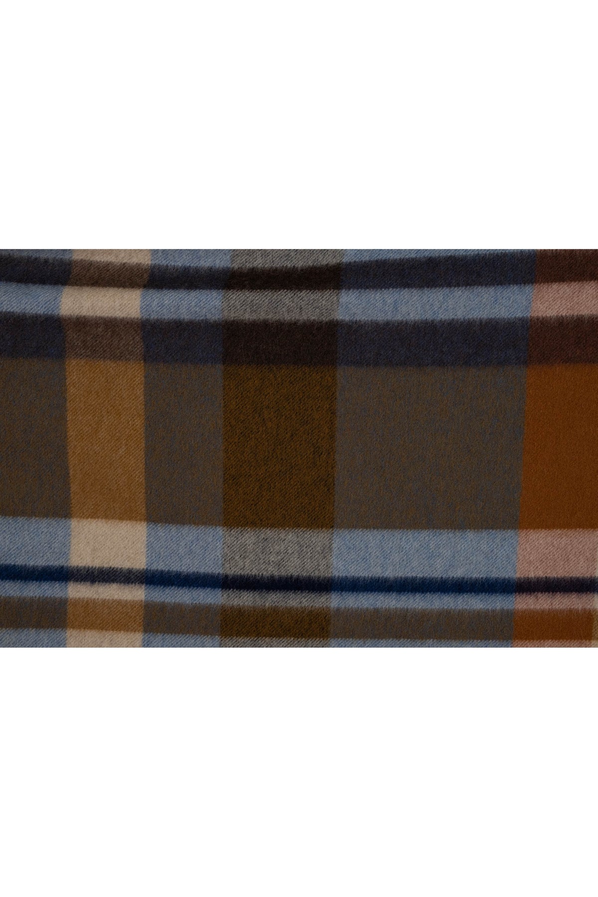 Loro Piana Brown Blue Gray Plaid Hooded Cashmere Cape Size Small