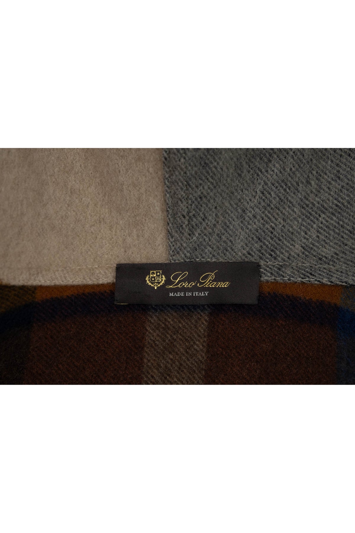 Loro Piana Brown Blue Gray Plaid Hooded Cashmere Cape Size Small