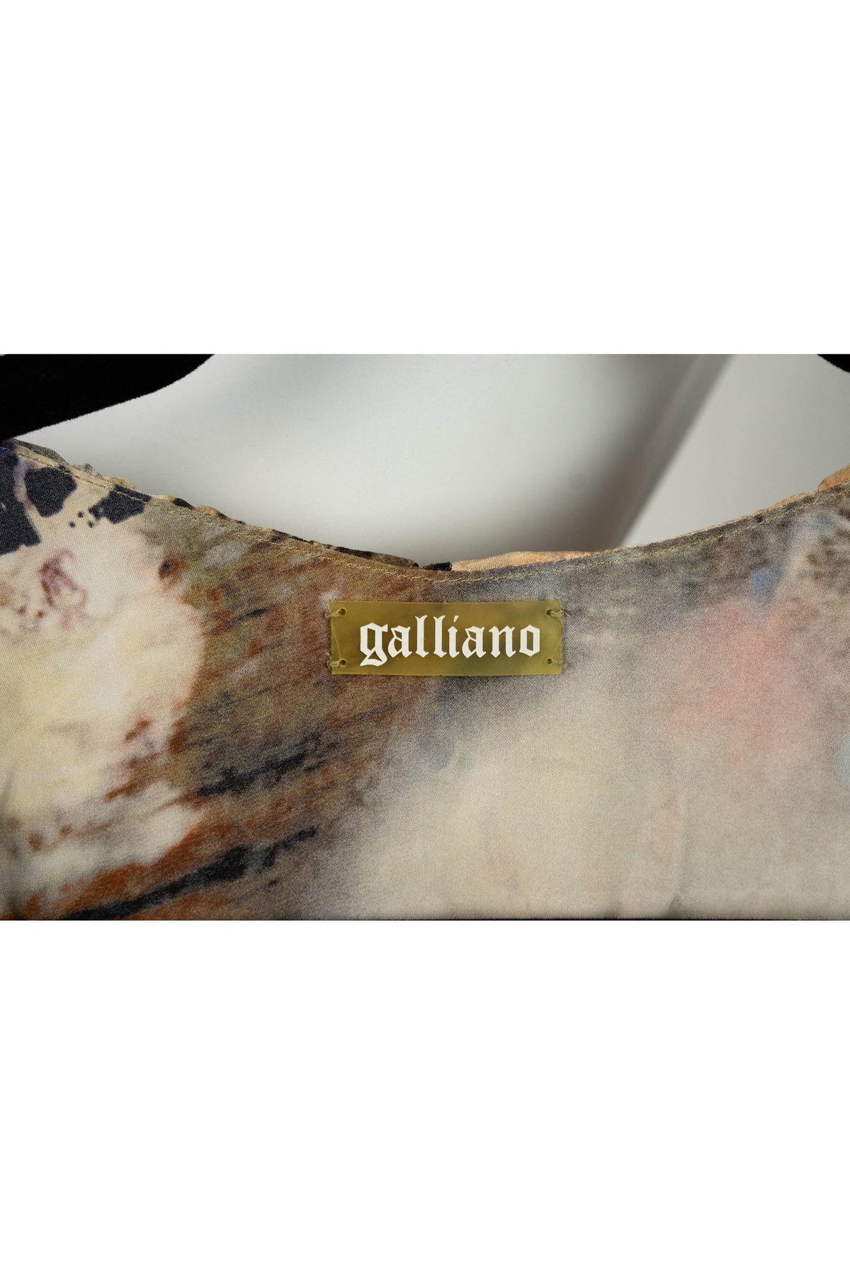 John Galliano Brown Beige I&#39;m A King Boxer Print Silk Dress Y2k Size 40