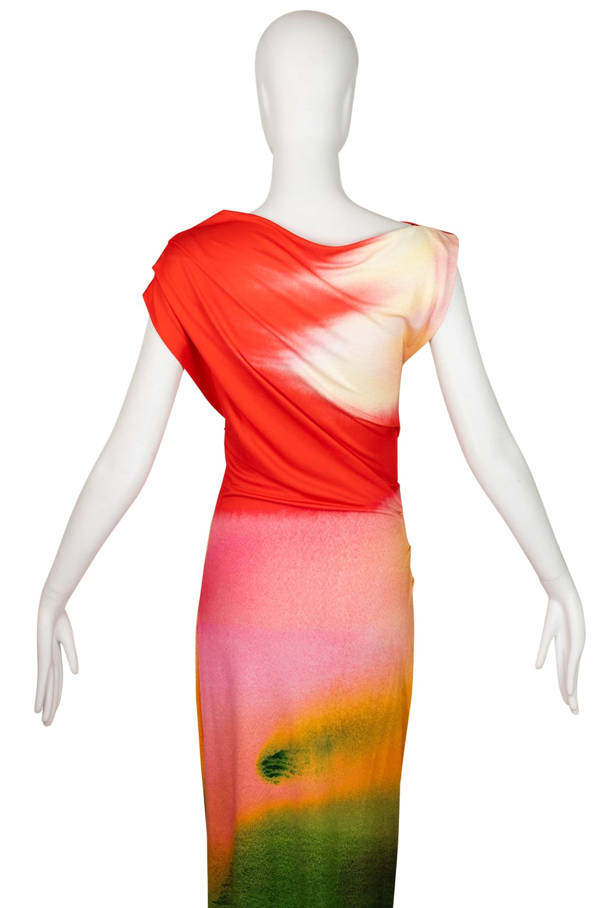 Oscar de la Renta Multi-Color Watercolor Jersey Maxi Dress 2025 Size 4