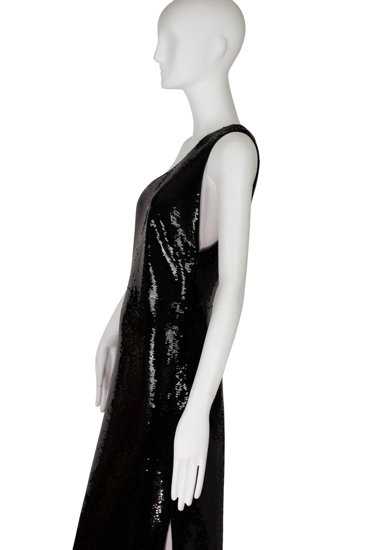 Tom Ford Black Sequins Off the Shoulder Mermaid Gown Size Small