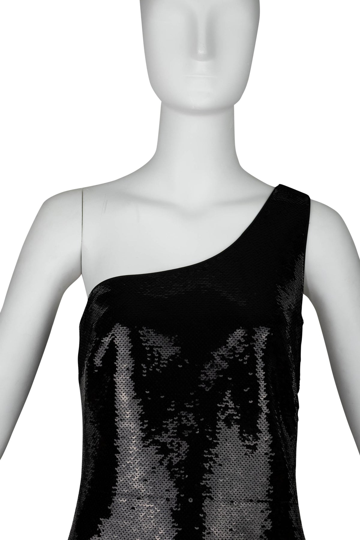 Tom Ford Black Sequins Off the Shoulder Mermaid Gown Size Small