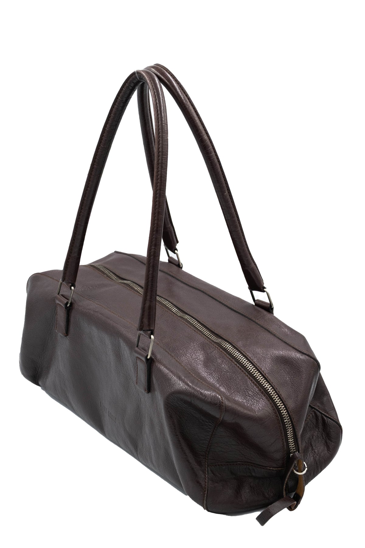 Miu Miu Brown Leather Dual Handle Purse