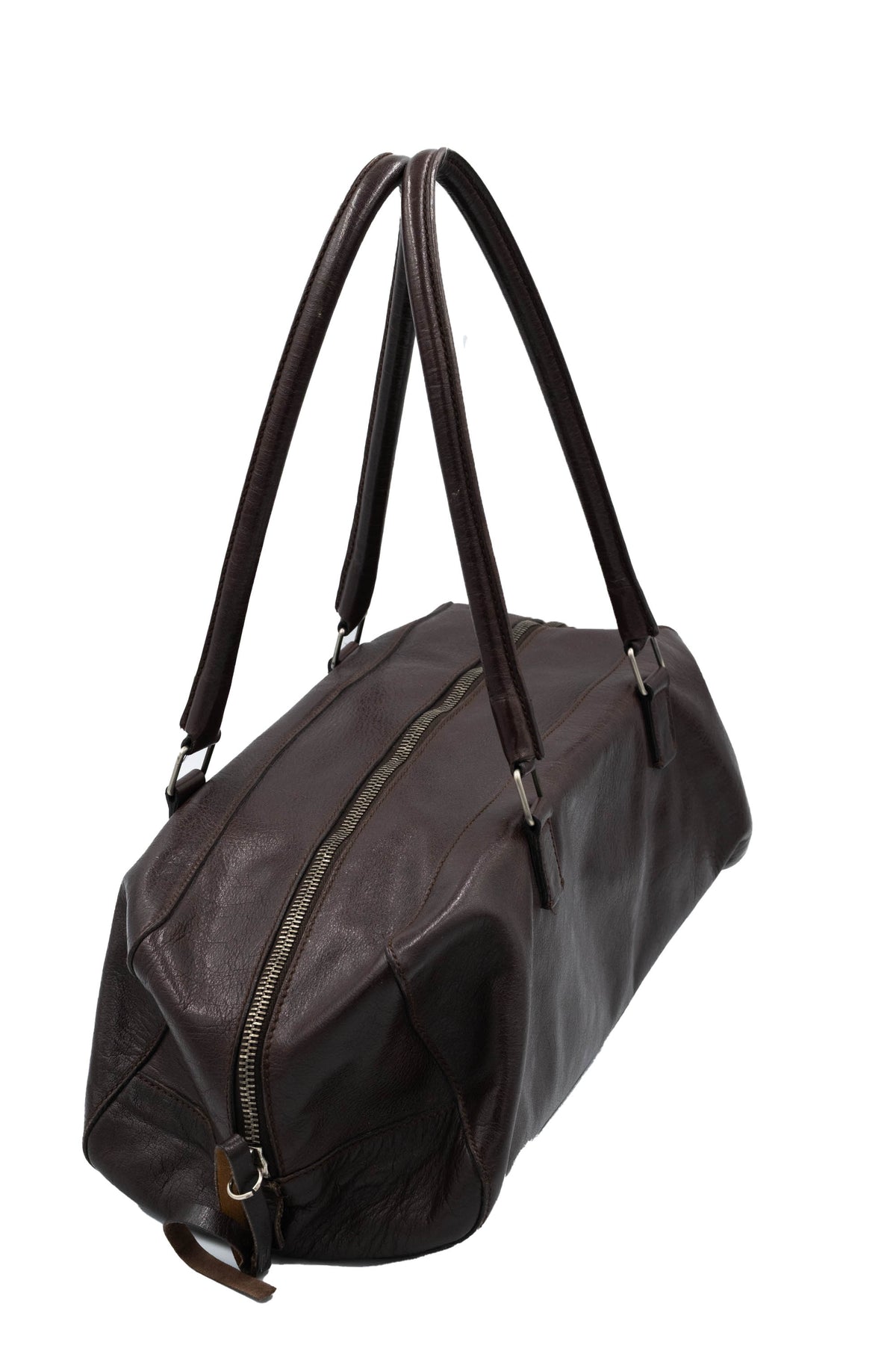 Miu Miu Brown Leather Dual Handle Purse