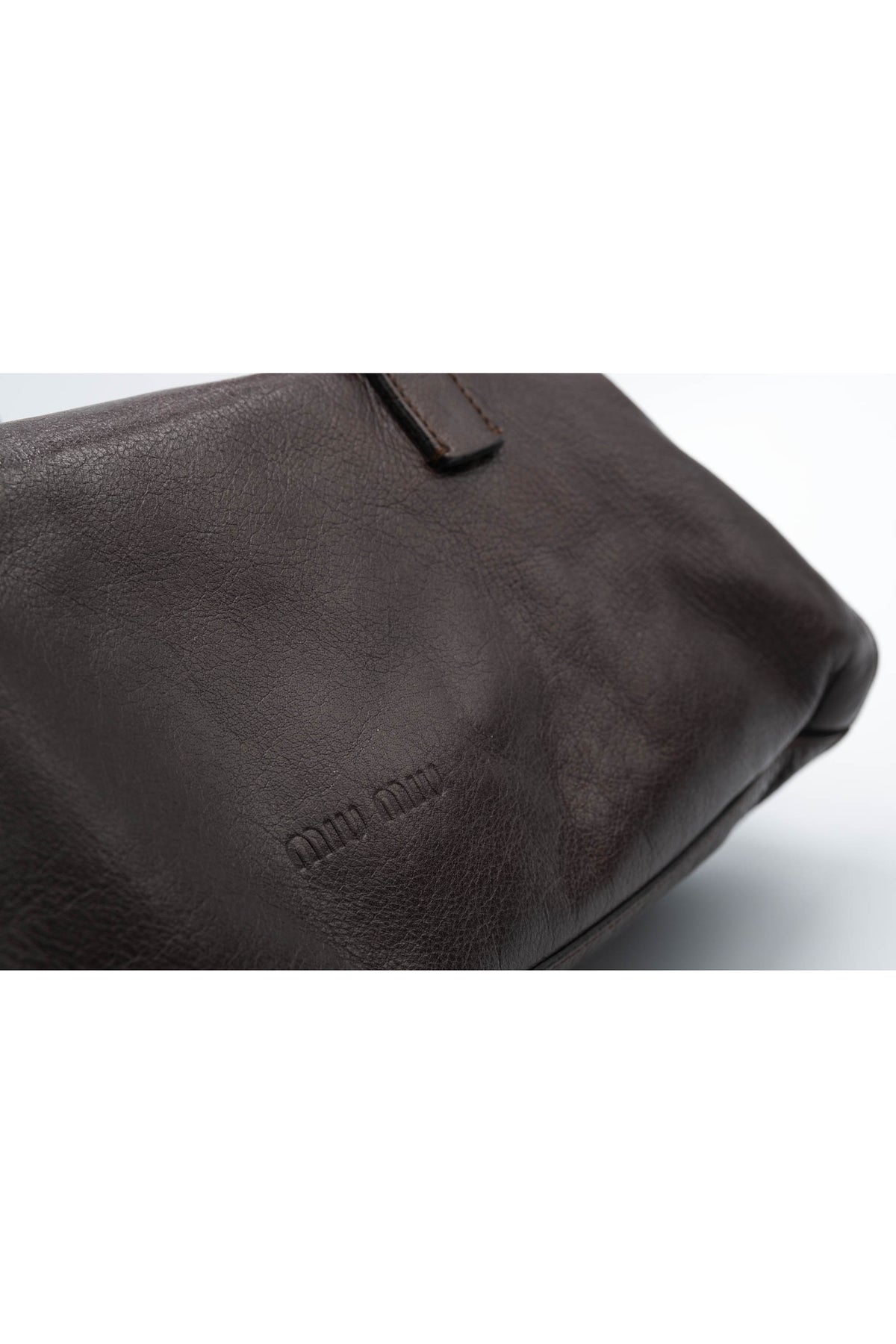 Miu Miu Brown Leather Dual Handle Purse