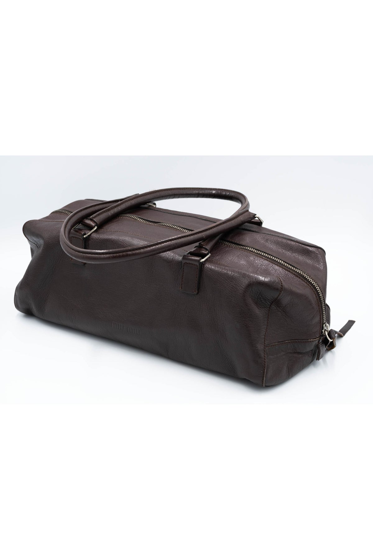 Miu Miu Brown Leather Dual Handle Purse