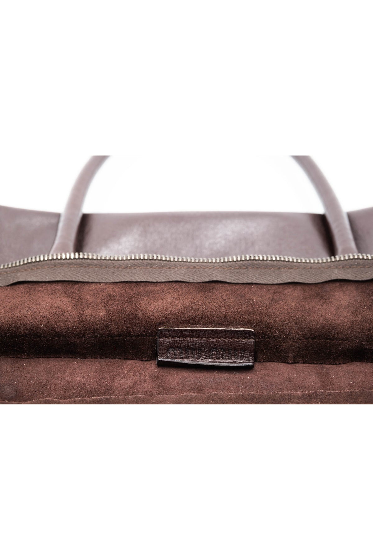 Miu Miu Brown Leather Dual Handle Purse