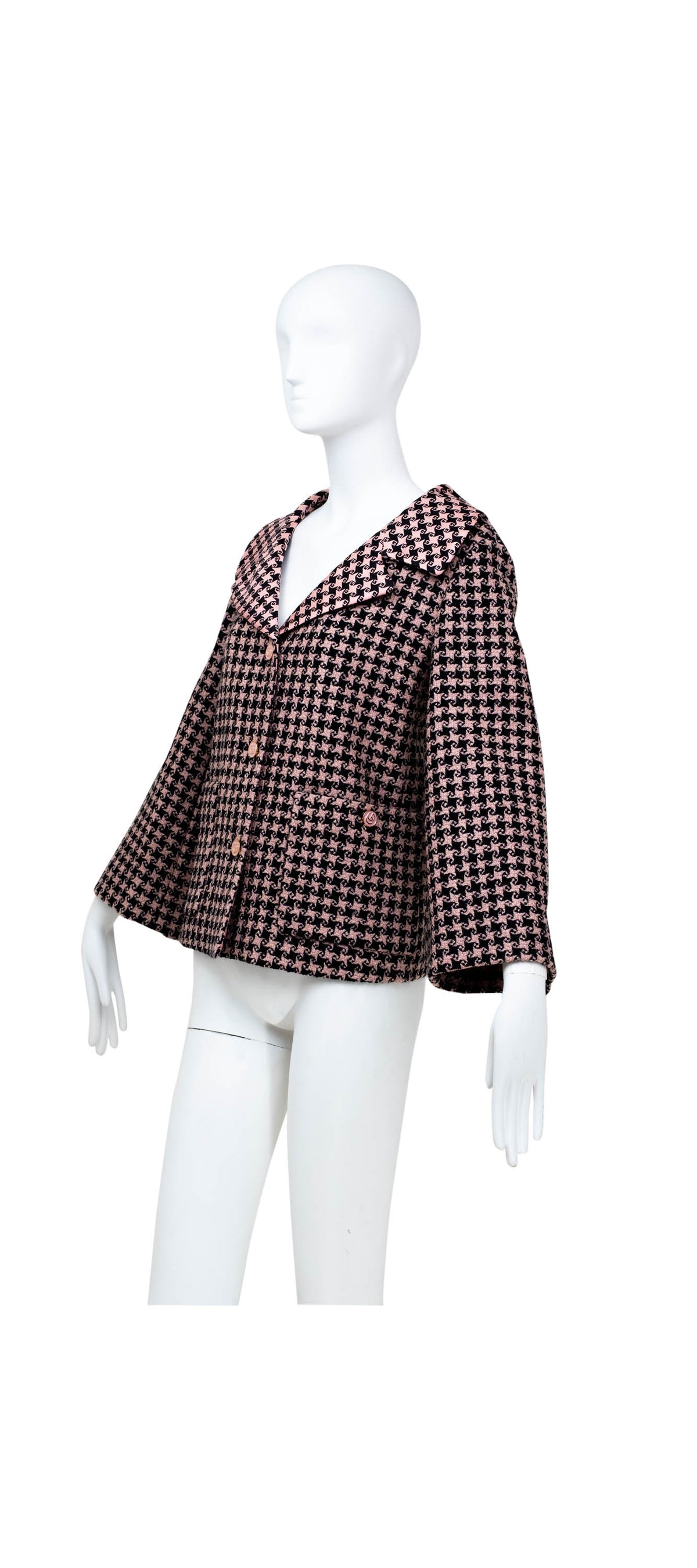 Gucci Salmon and Black Square G Print Wool Jacket Size 40 2022