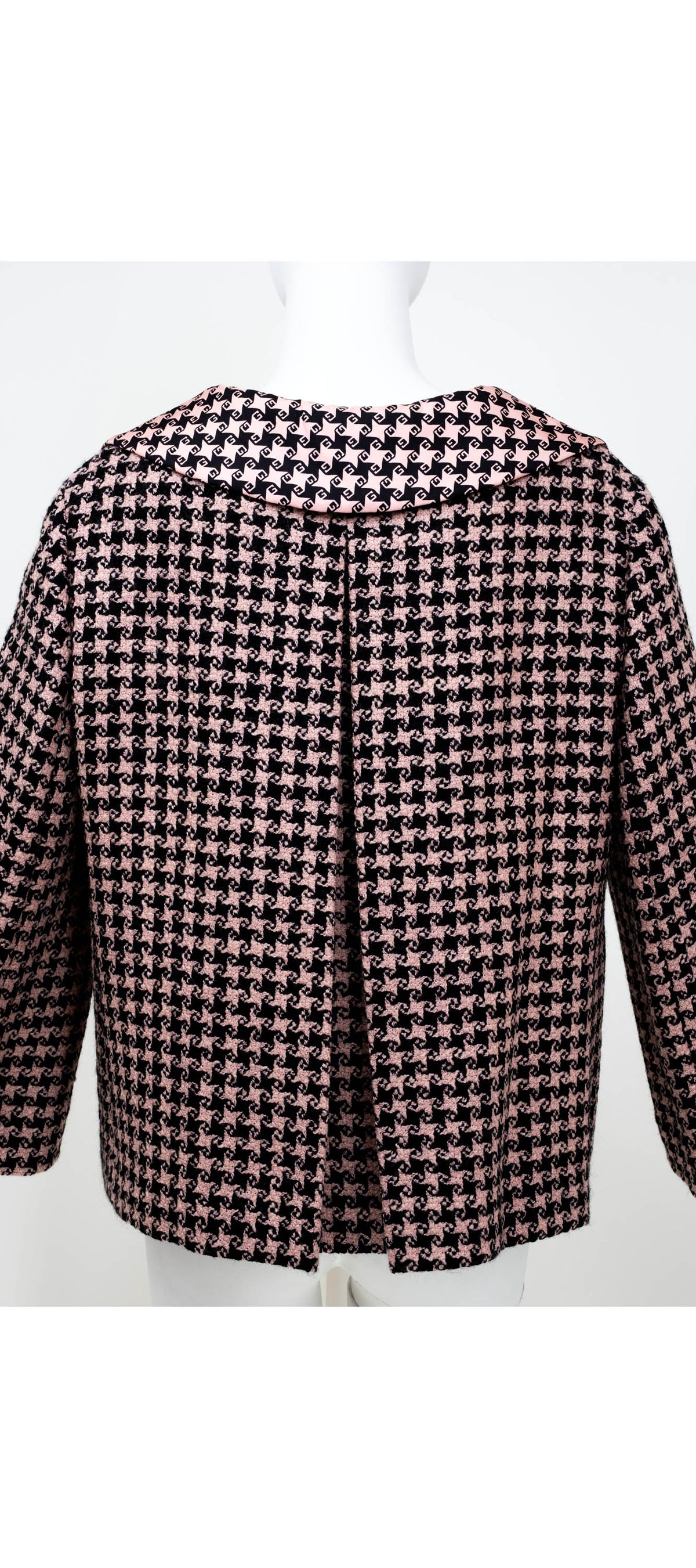 Gucci Salmon and Black Square G Print Wool Jacket Size 40 2022