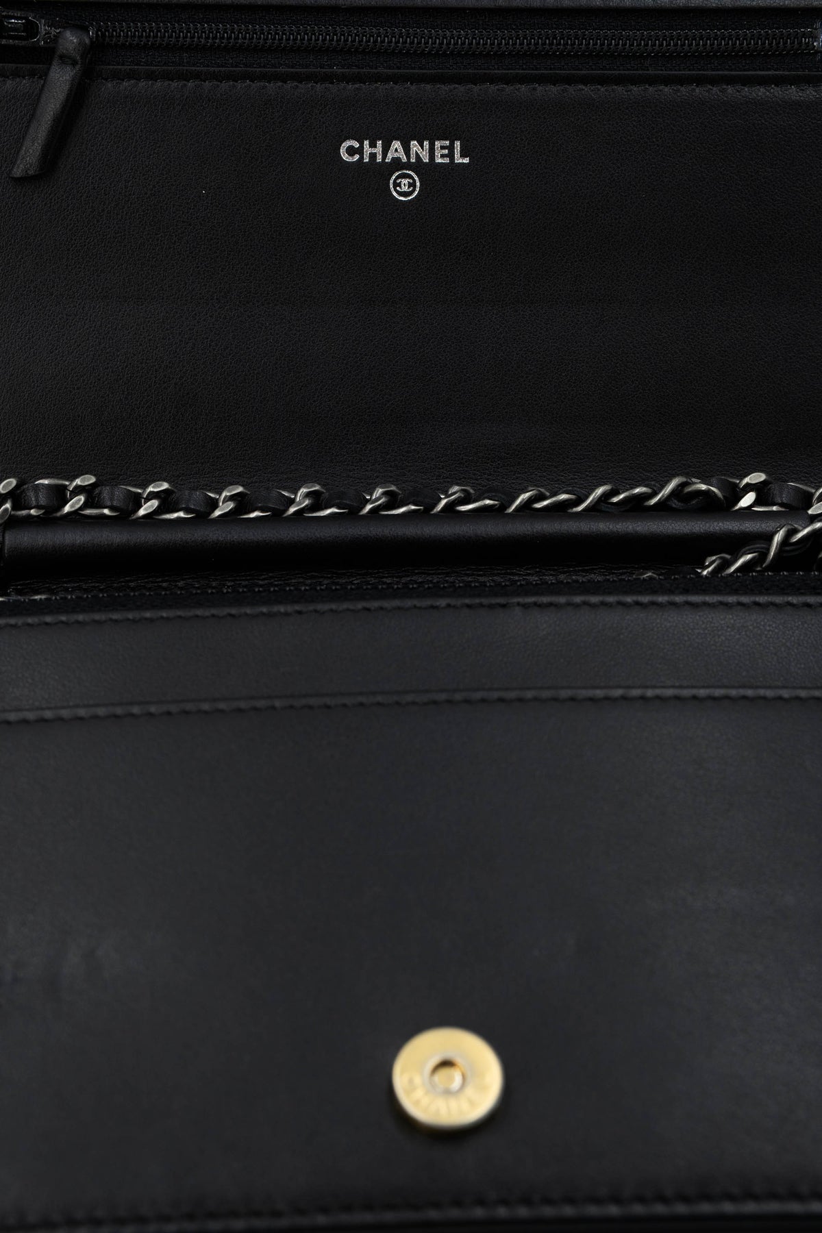 Chanel Size Small Beige Black Gabrielle Wallet on Chain Purse