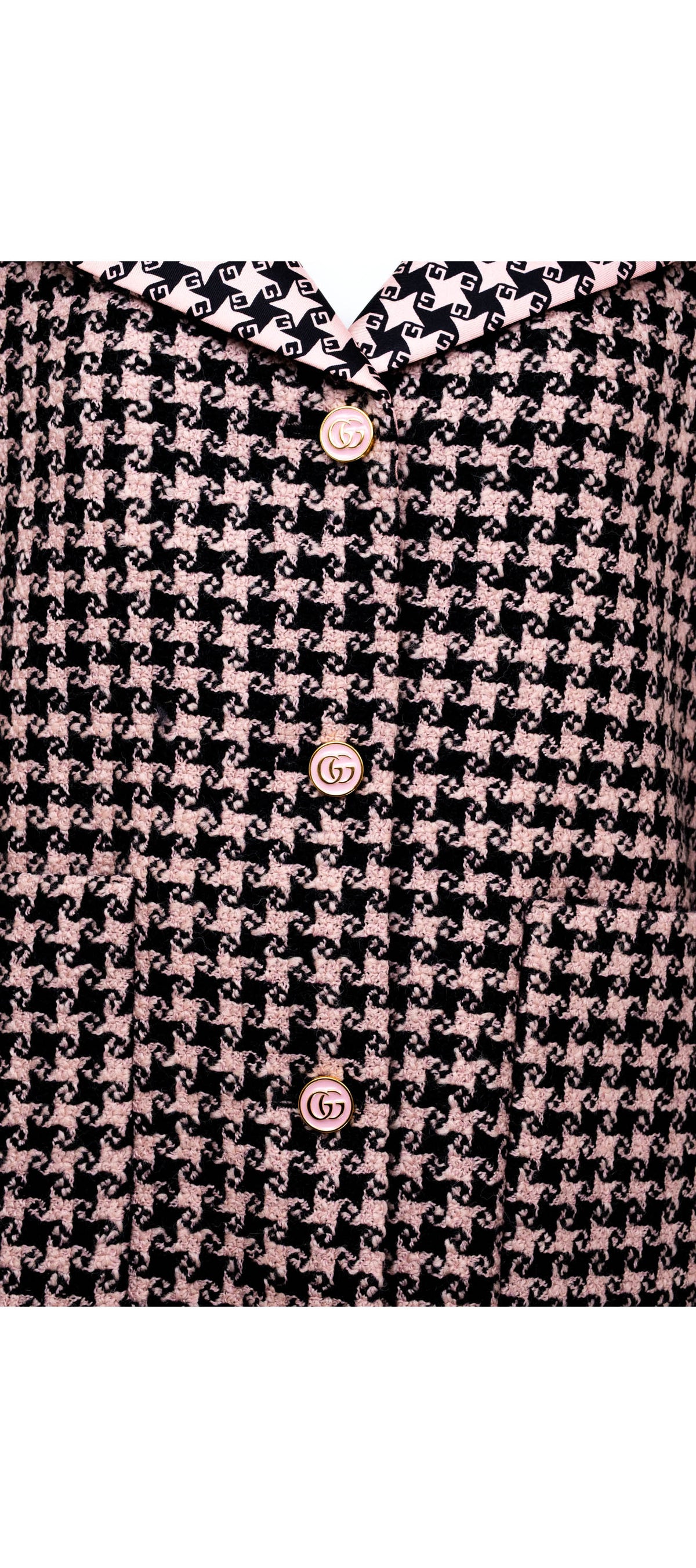Gucci Salmon and Black Square G Print Wool Jacket Size 40 2022