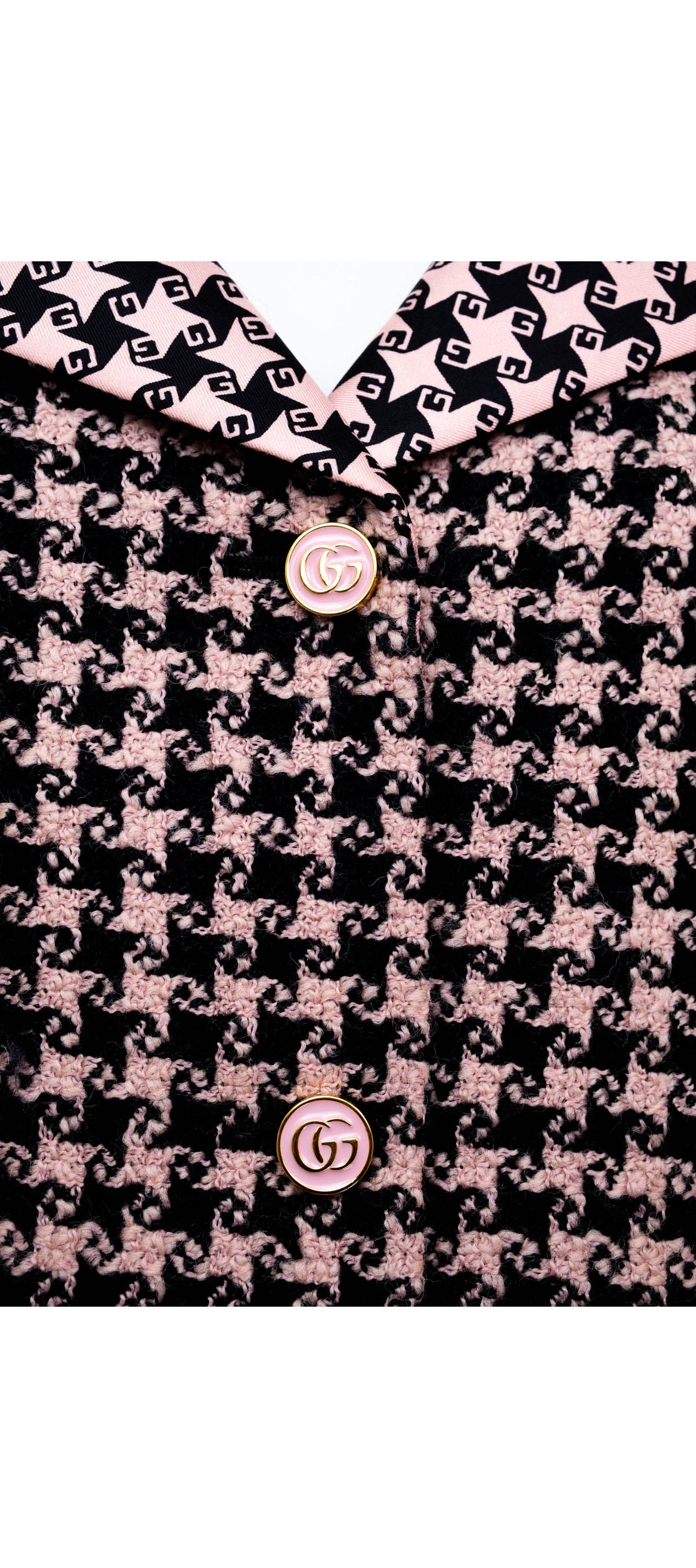 Gucci Salmon and Black Square G Print Wool Jacket Size 40 2022