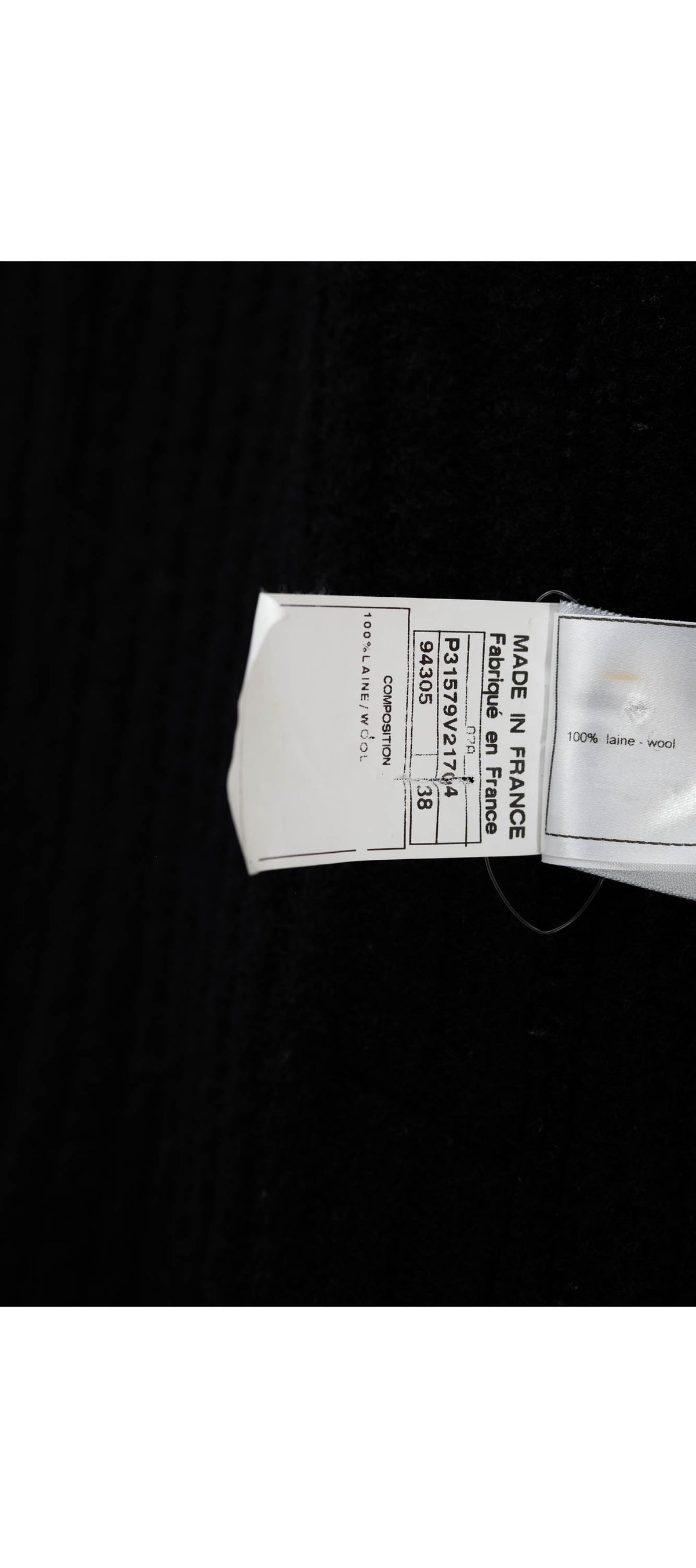 Chanel ID Black and White Trim Pea Coat Size 38