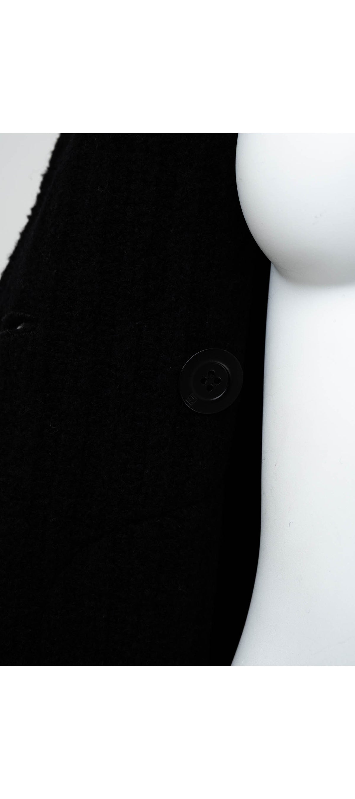 Chanel ID Black and White Trim Pea Coat Size 38