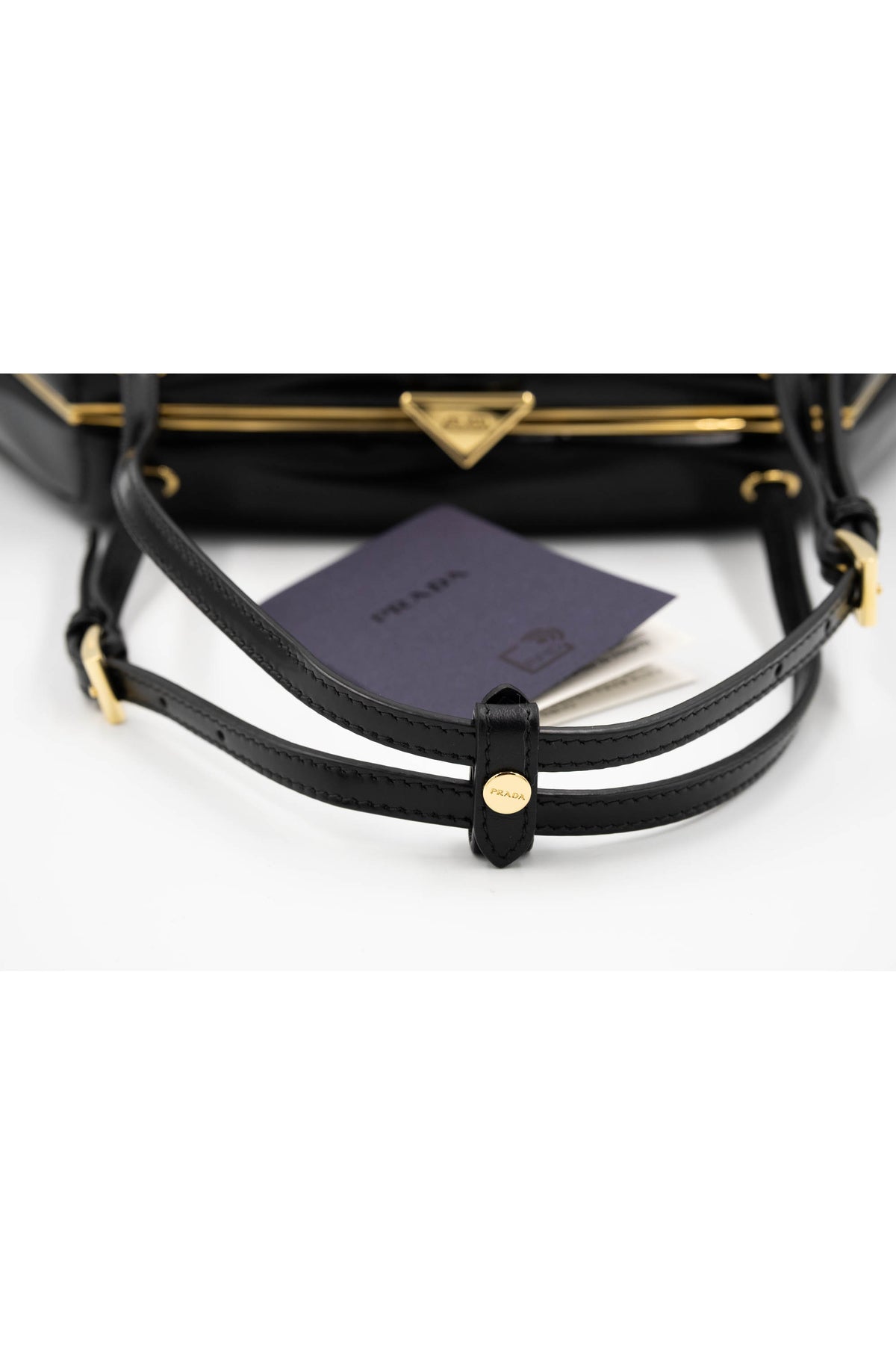 Prada Black Spazzolato Triangle Metal Top Handle Lady Purse With Lace Skirt Dust Bag