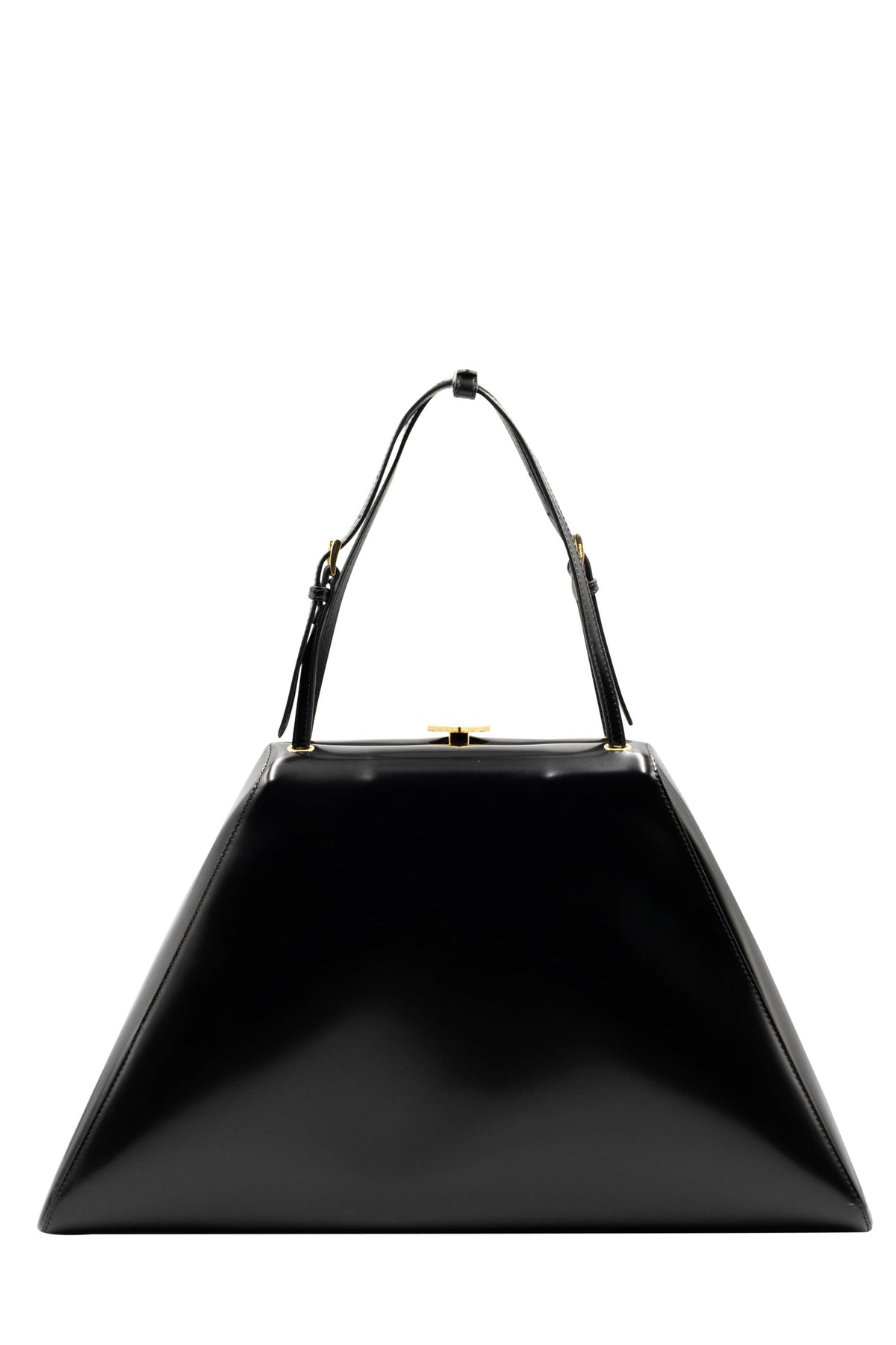 Prada Black Spazzolato Triangle Metal Top Handle Lady Purse With Lace Skirt Dust Bag