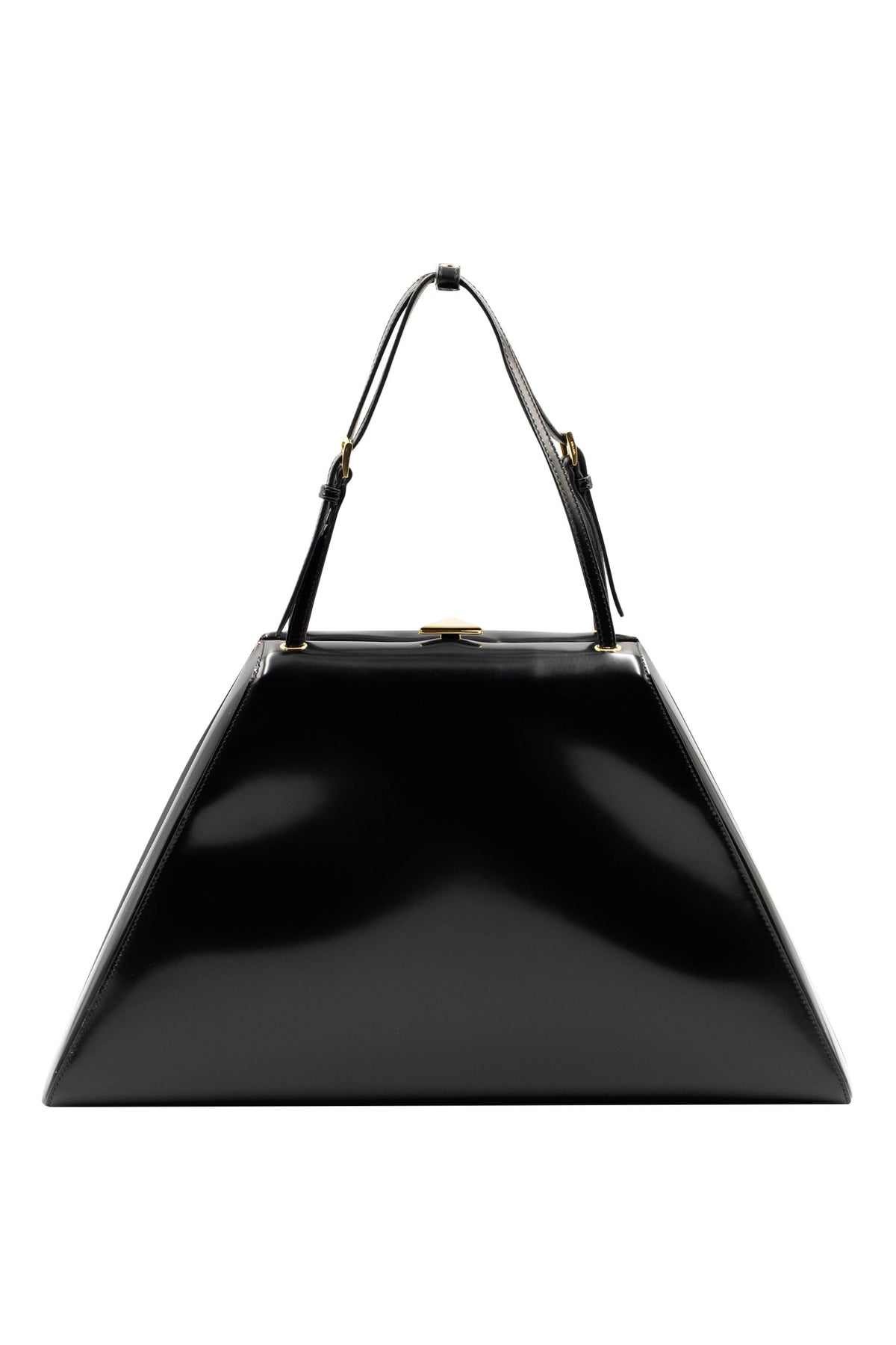 Prada Black Spazzolato Triangle Metal Top Handle Lady Purse With Lace Skirt Dust Bag