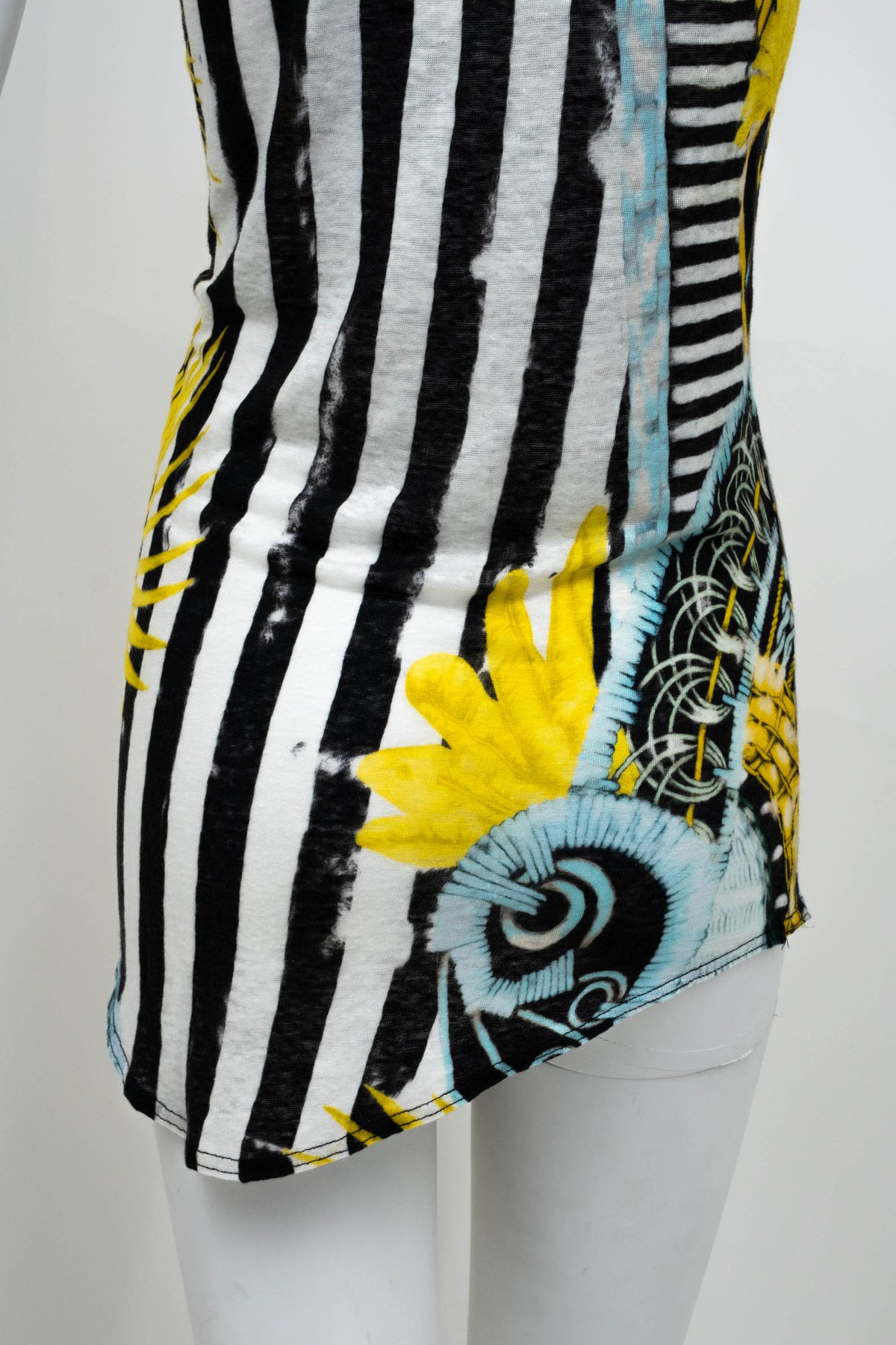 Balmain Black and White Harlequin Print Sleeveless Top Size 38