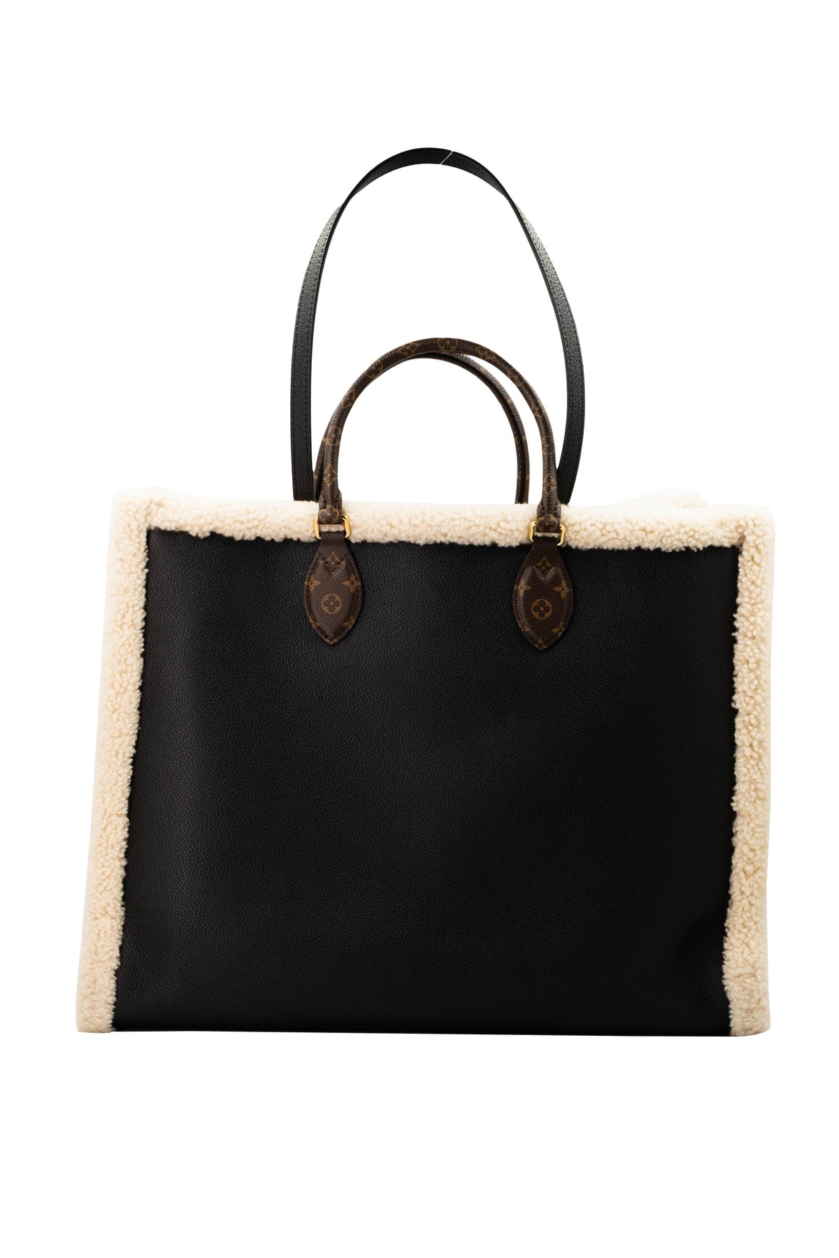 Louis Vuitton Teddy on the go Black Leather and Shearling Tote Size GM
