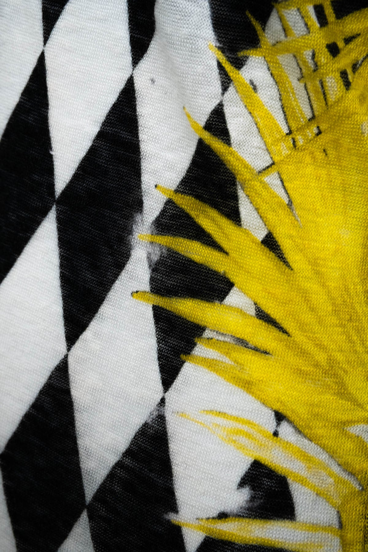 Balmain Black and White Harlequin Print Sleeveless Top Size 38