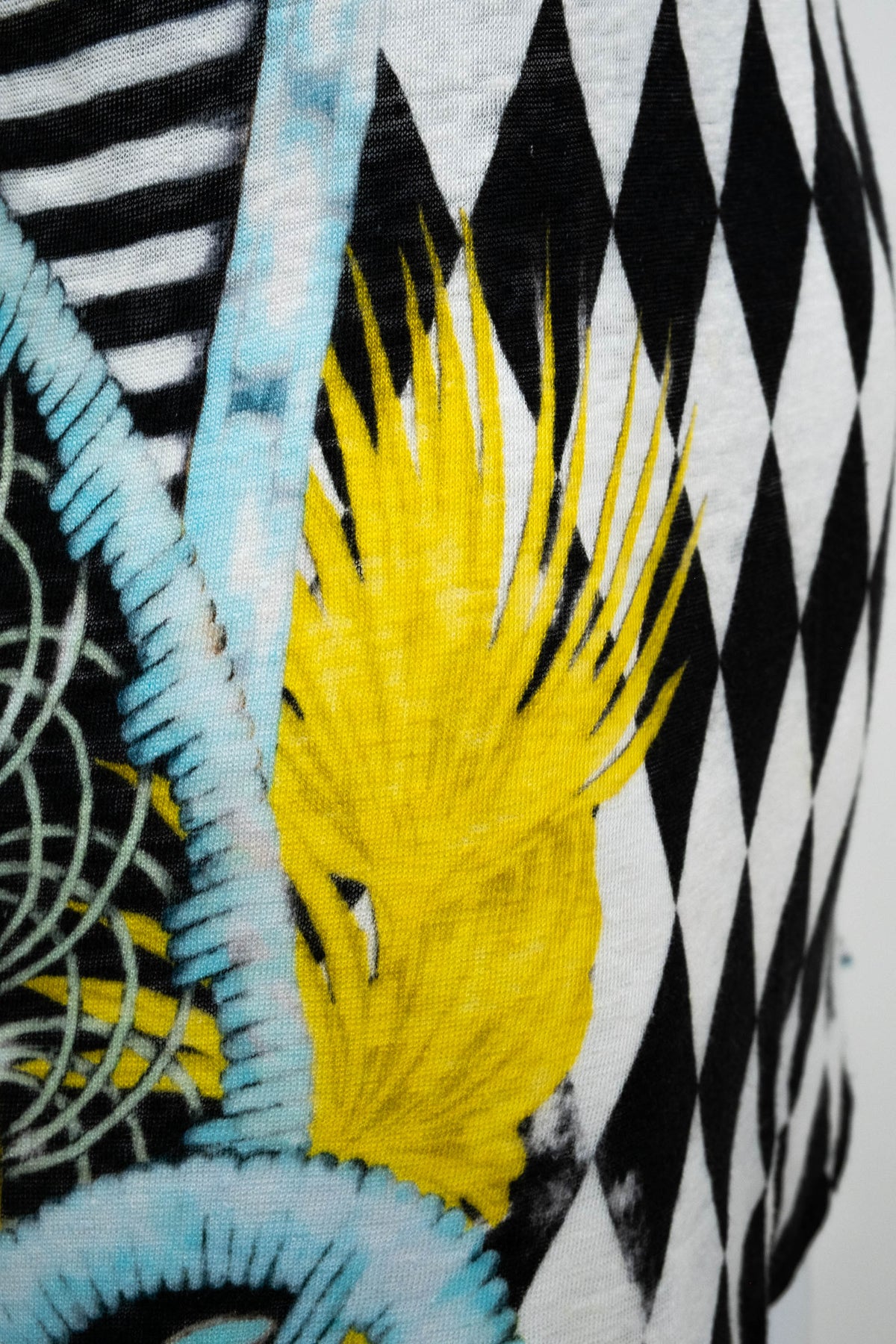 Balmain Black and White Harlequin Print Sleeveless Top Size 38