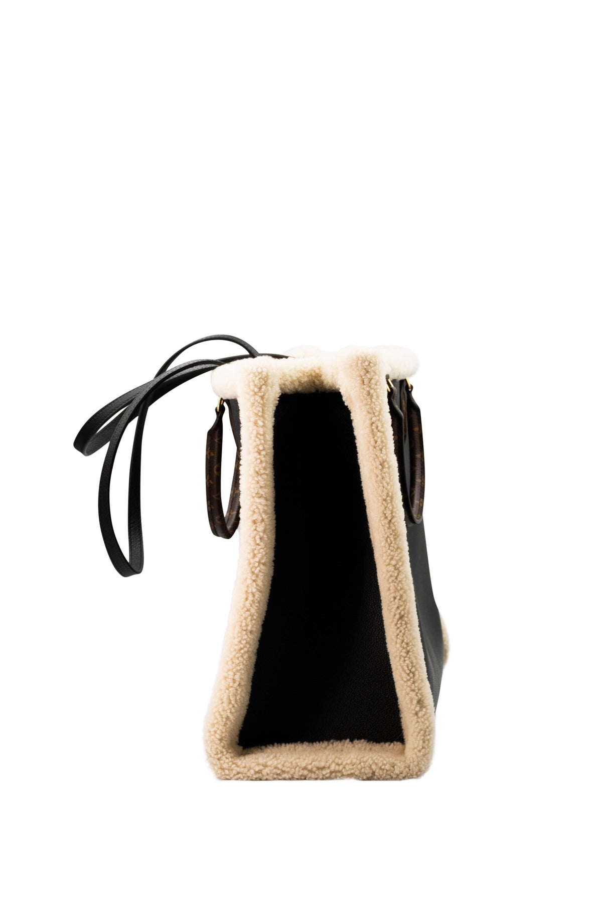 Louis Vuitton Teddy on the go Black Leather and Shearling Tote Size GM
