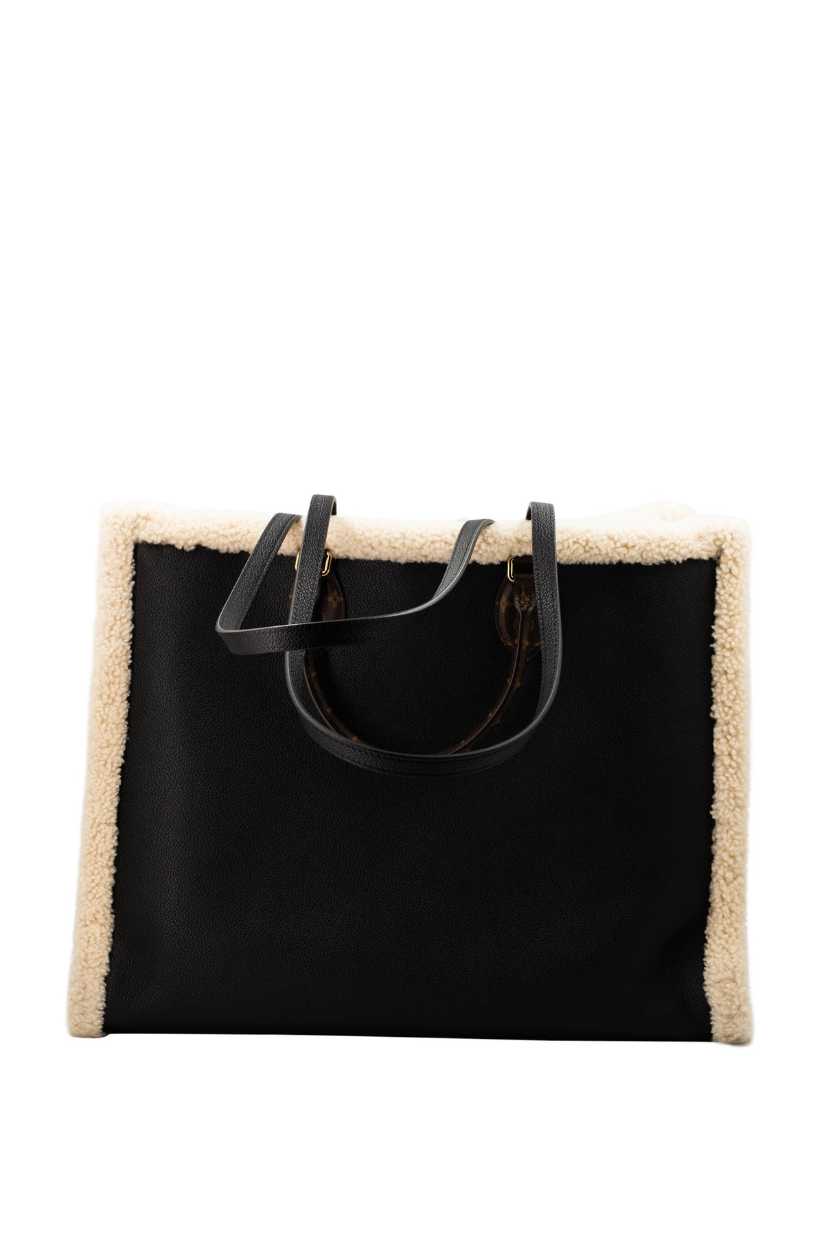 Louis Vuitton Teddy on the go Black Leather and Shearling Tote Size GM