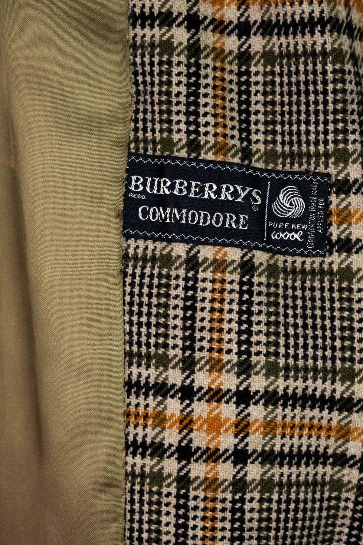 Burberry Orange and Grey Plaid Wool Trench Coat Size 6