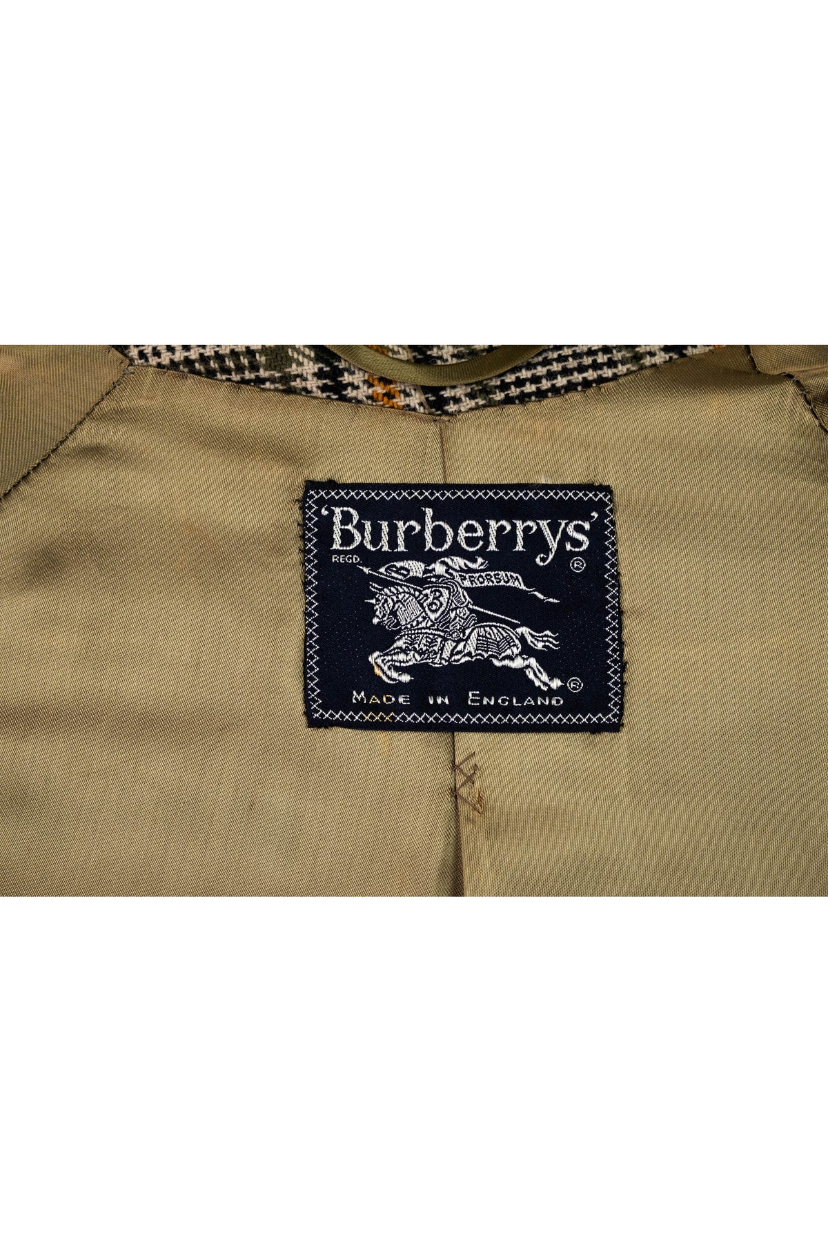 Burberry Orange and Grey Plaid Wool Trench Coat Size 6