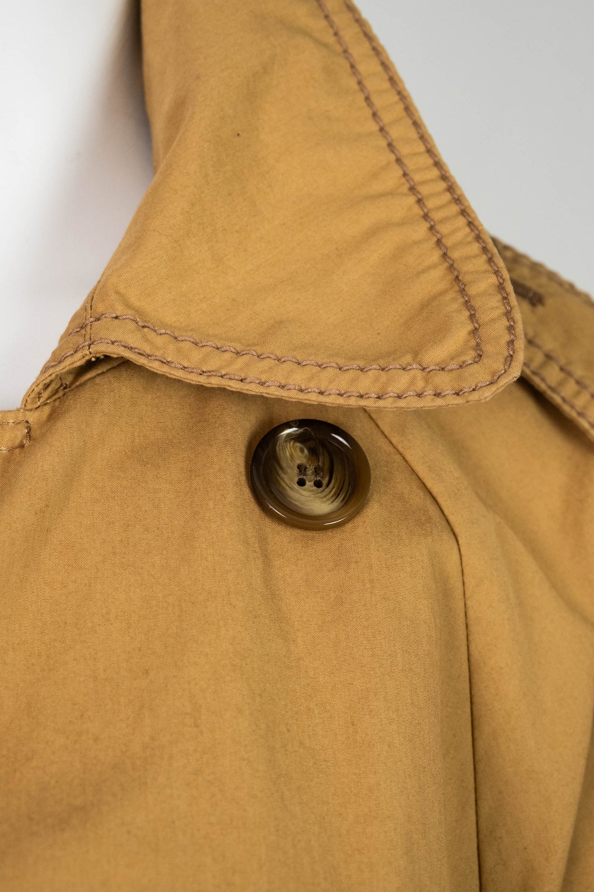 Acne Studios Khaki Midi Length Top Stitched Belted Classic Unlined Trench Coat Size 34