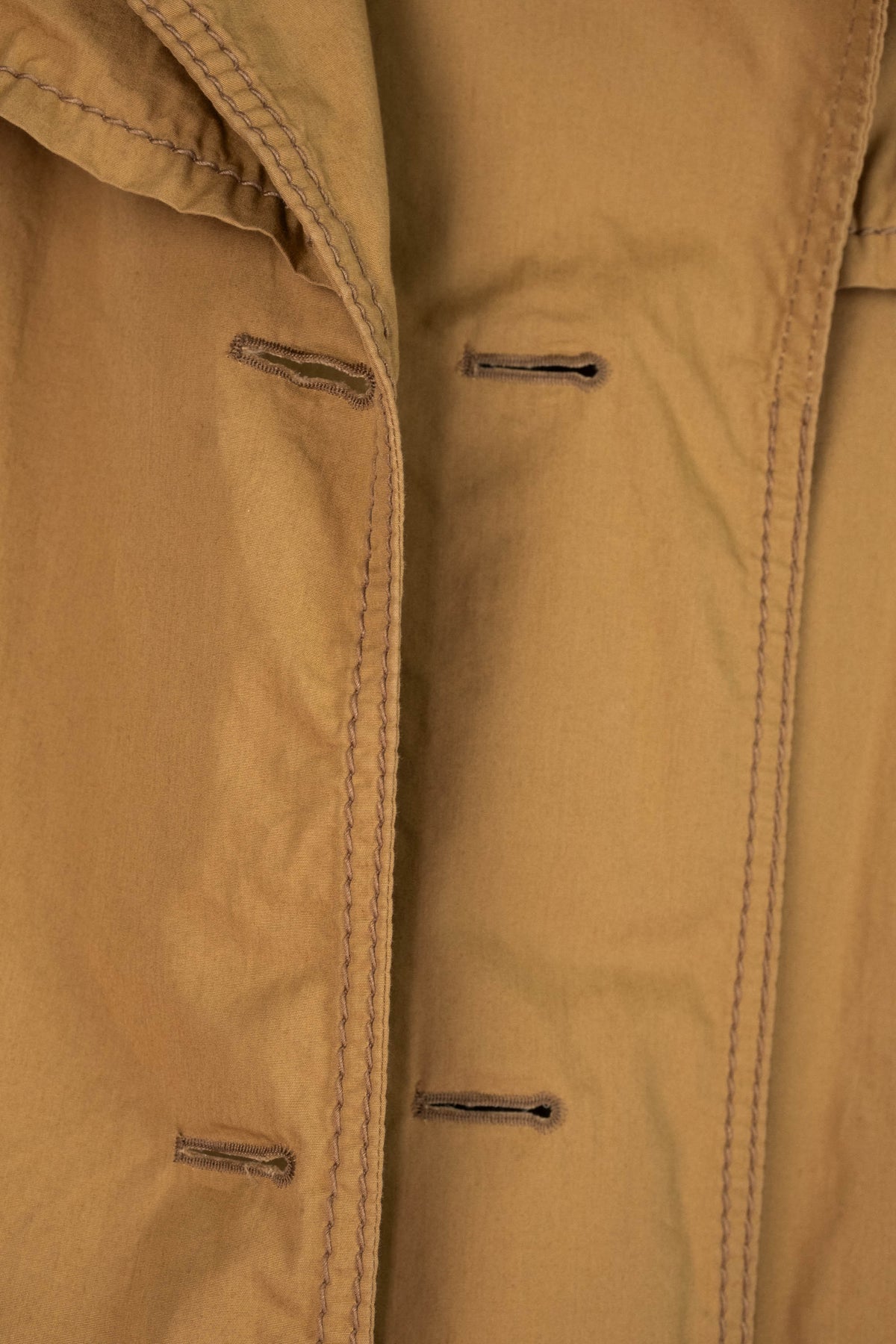Acne Studios Khaki Midi Length Top Stitched Belted Classic Unlined Trench Coat Size 34