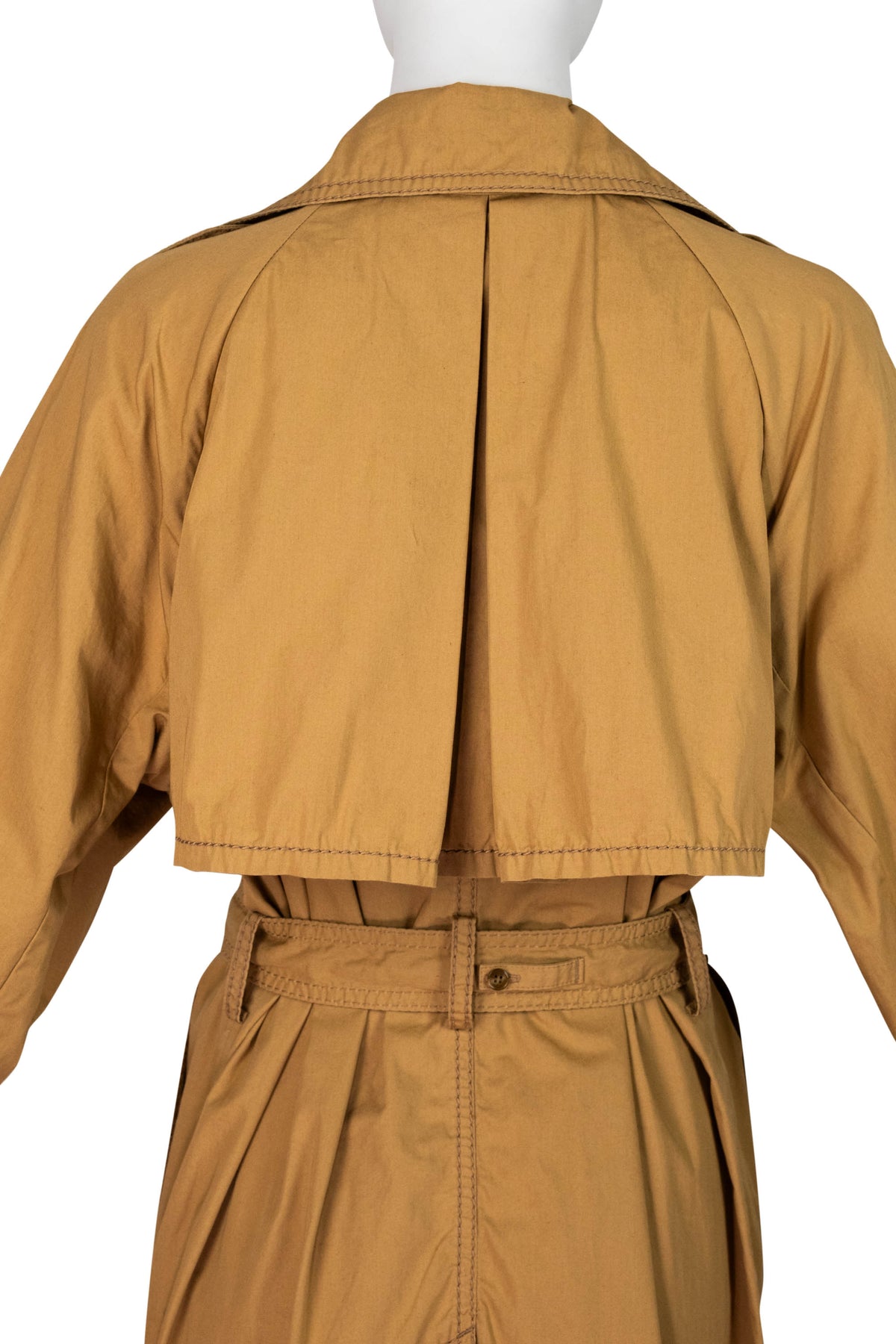 Acne Studios Khaki Midi Length Top Stitched Belted Classic Unlined Trench Coat Size 34