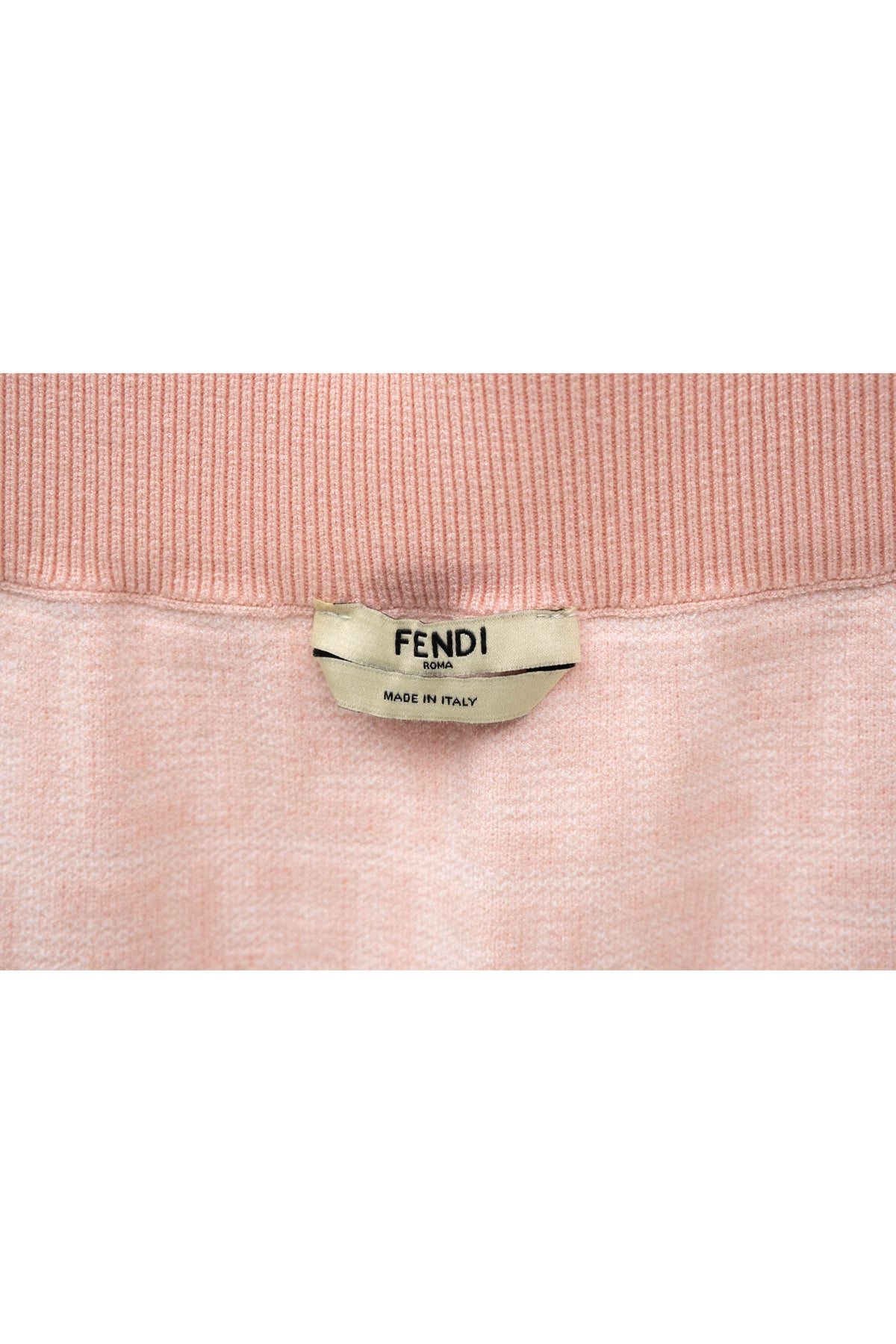 Fendi Pale Pink Zucca Print Short Sleeve Knit Top and Skirt Set