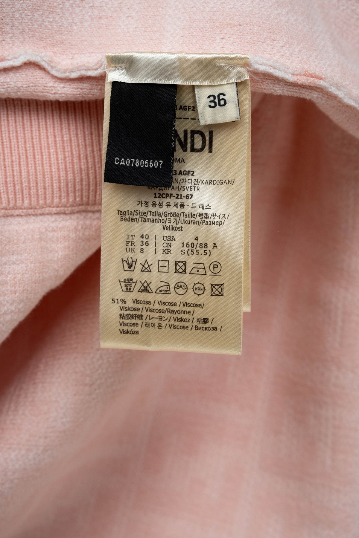 Fendi Pale Pink Zucca Print Short Sleeve Knit Top and Skirt Set