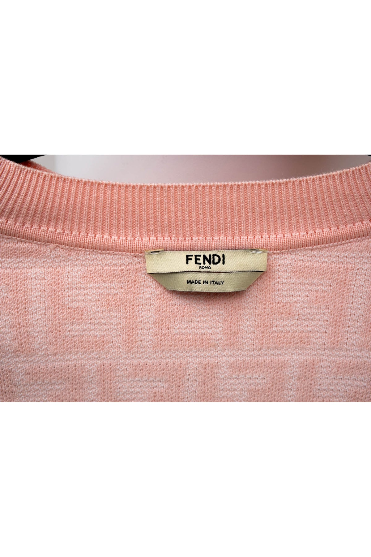 Fendi Pale Pink Zucca Print Short Sleeve Knit Top and Skirt Set