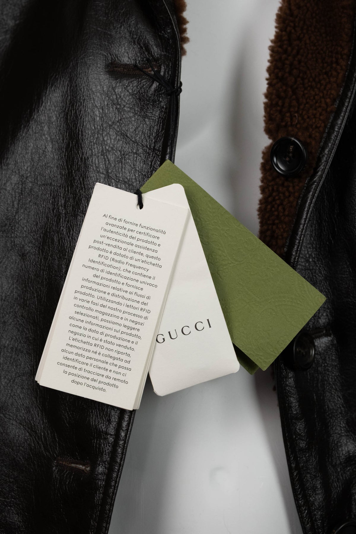 Gucci Plaid Men&#39;s Brown Leather Bomber Jacket Reversible Size 46