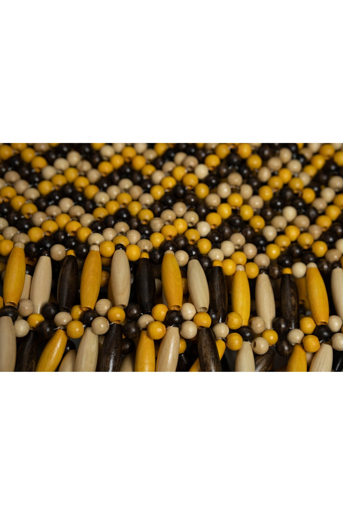 Bottega Veneta Brown and Yellow Wooden Bead Runway Skirt Size Small
